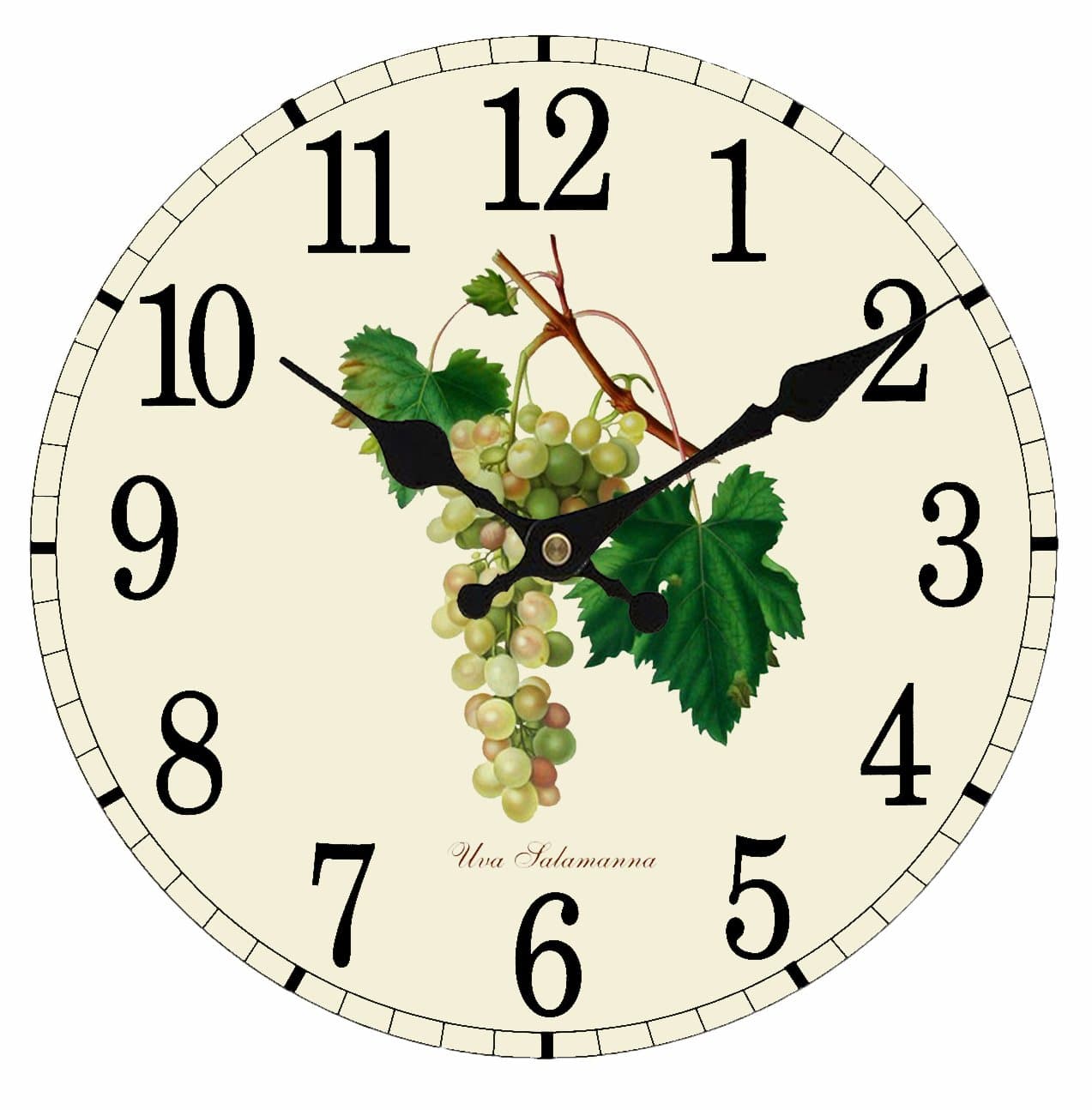 Upuptop Antique Style Kitchen Decorative Round Wall Clock Fresh Green Grapes 14"