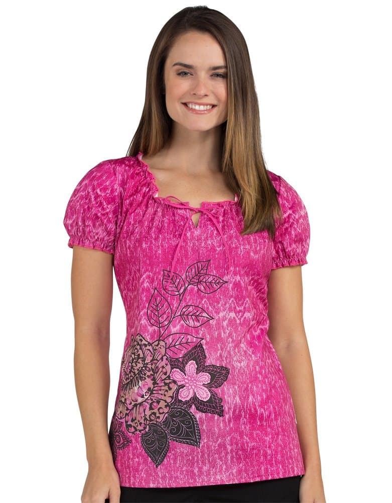 Peaches 'Suzie Print Top' Scrub Top