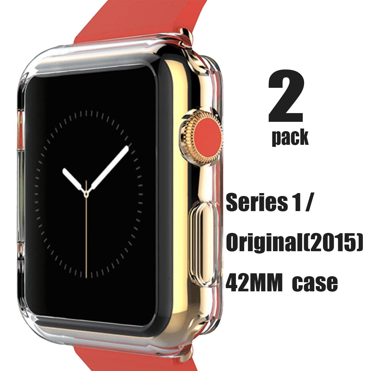 [2pack] Soft Slim TPU Protective hqclear case Watch 42MM Case.CaseHQ Flexible Anti-Scratch Bumper Cover for Apple Watch Series1/Original (2015)-Clear