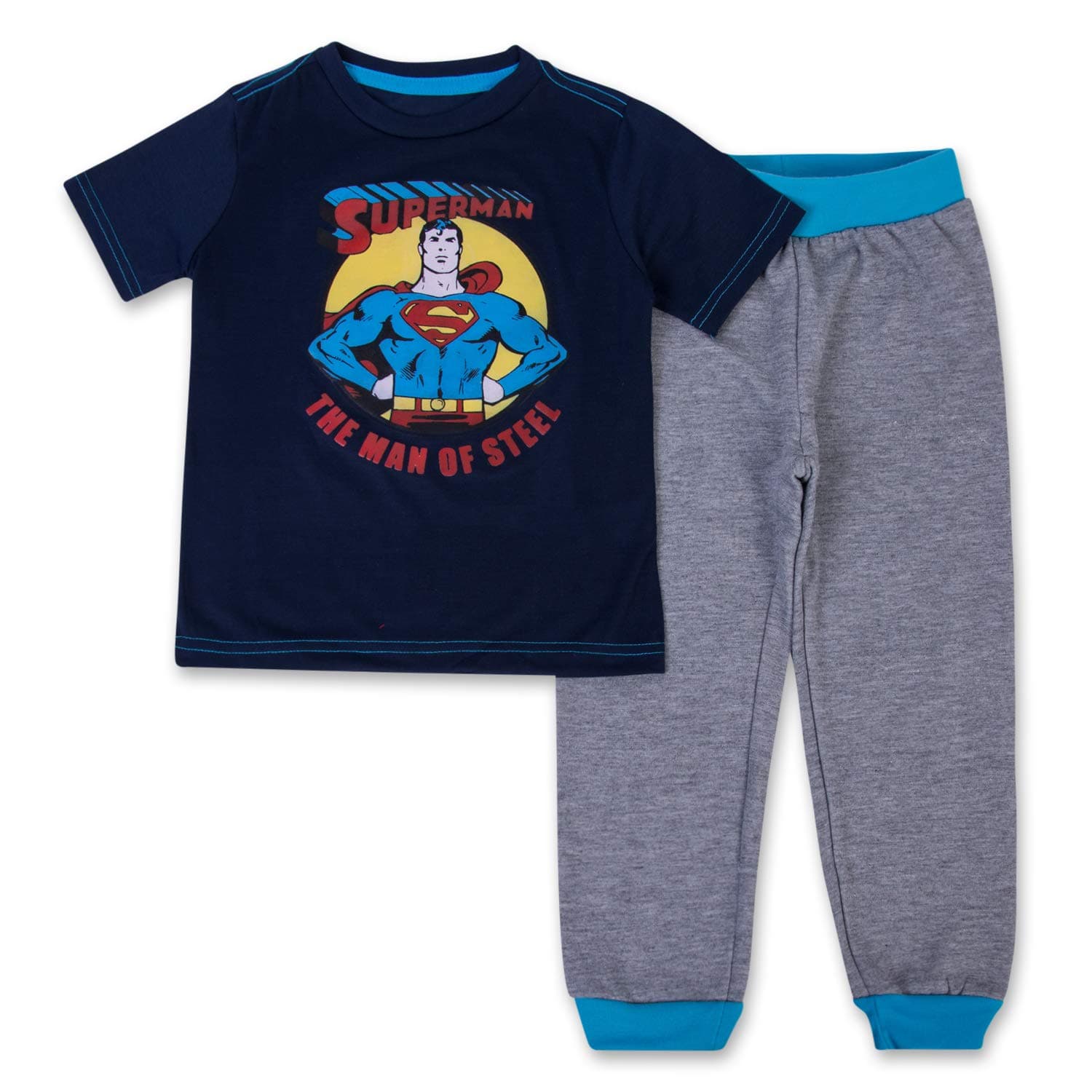 DC Comics Superman Jogger Set - 1 Superman T-Shirt & 1 Superman Sweatpants - Superman Superhero 2 Piece Set