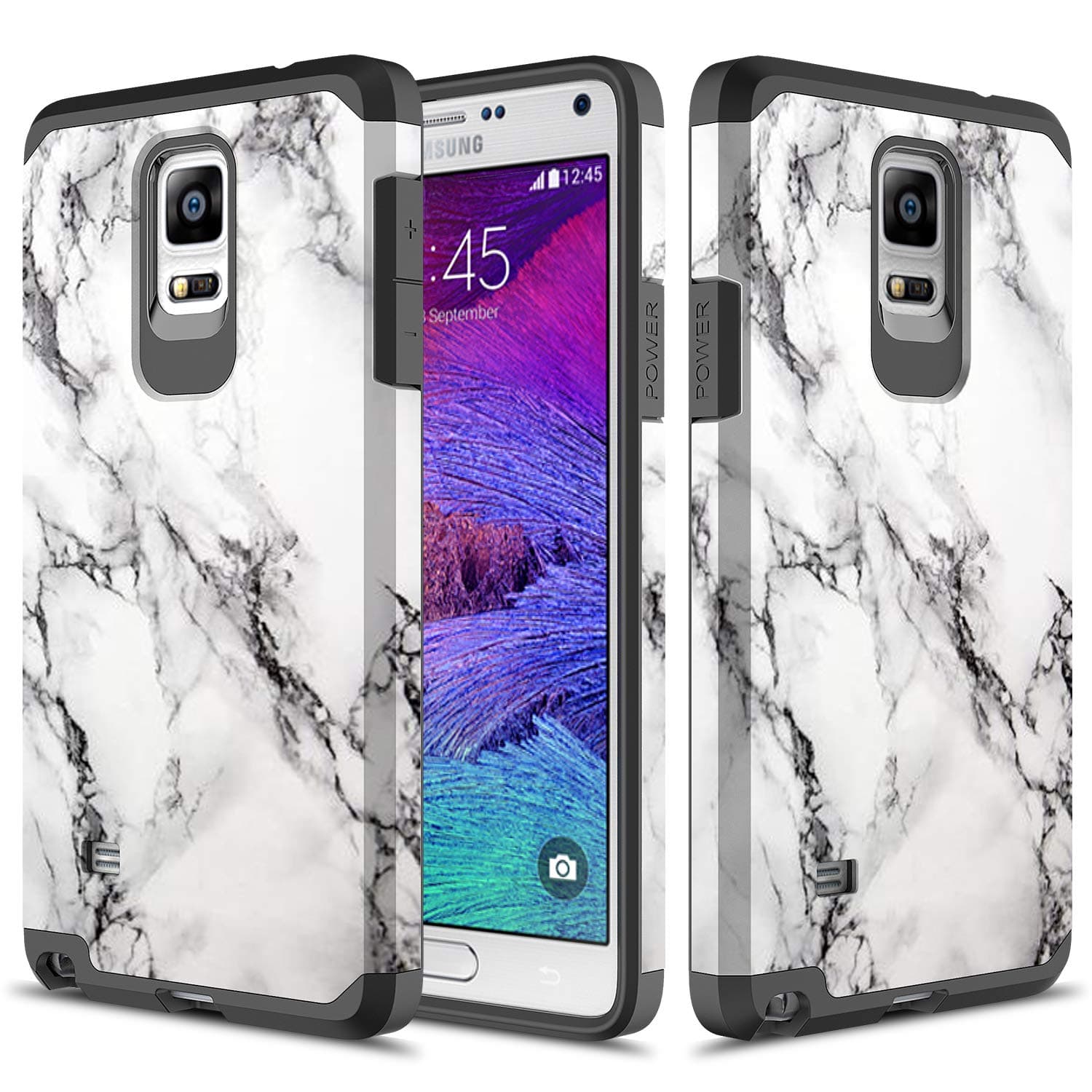 Galaxy Note 4 Case, TownShop Hard Impact Dual Layer Shockproof Bumper Case for Samsung Galaxy Note 4 - Marble
