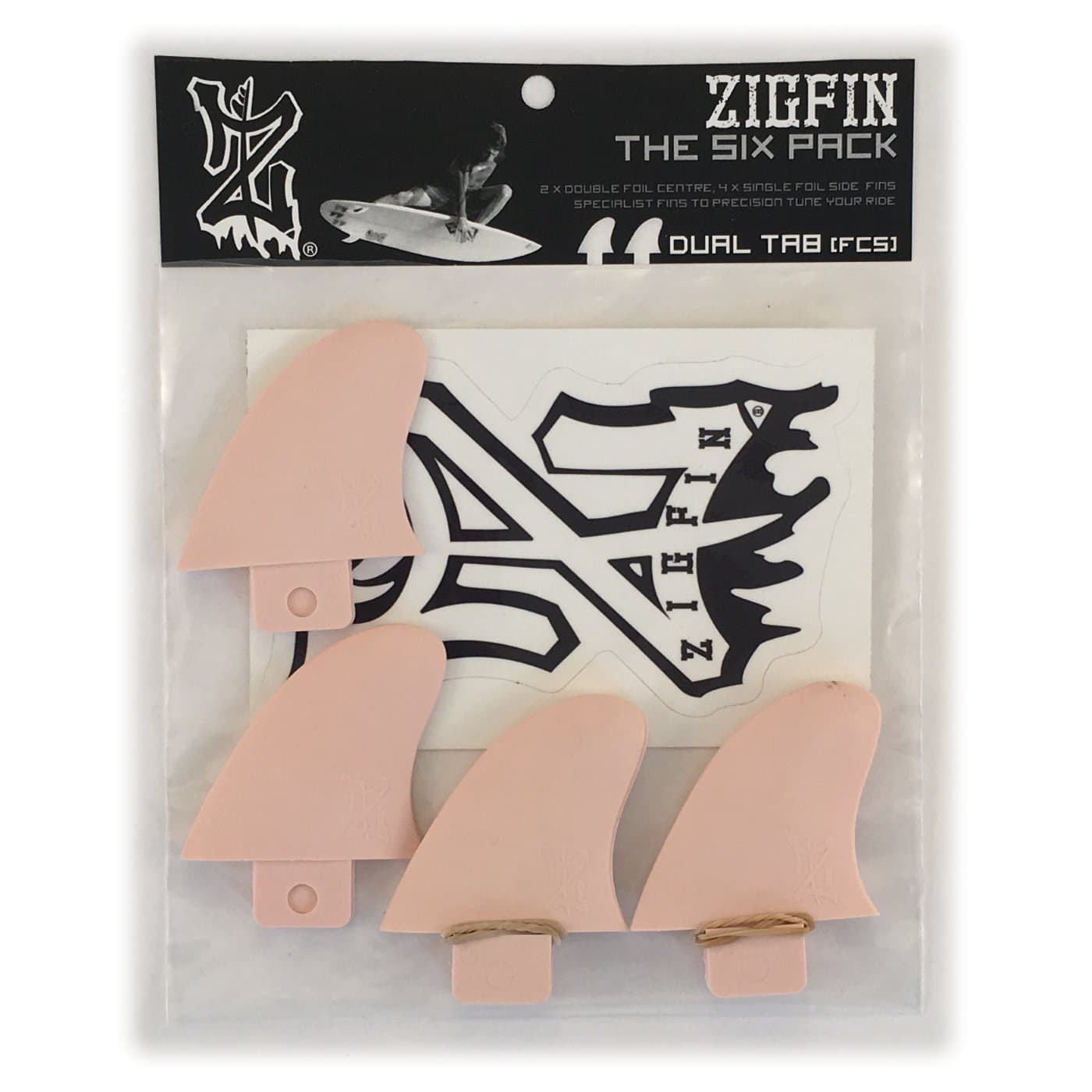 Zigfin Performance Surf Board Fins for 5 Fin/Thruster/Quad … FCS Compatible Six Pack