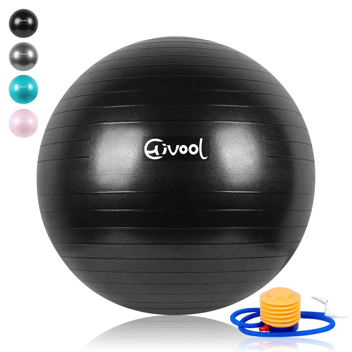 Hivool Exercise Ball(55-85cm) Thickened Anti-Burst Non-Slip Fitness Ball,Sports Gymnastics Balance Training Ball &Birthing,Therapy,Office Ball Chair with Quick Pump and Supports 2200lbs