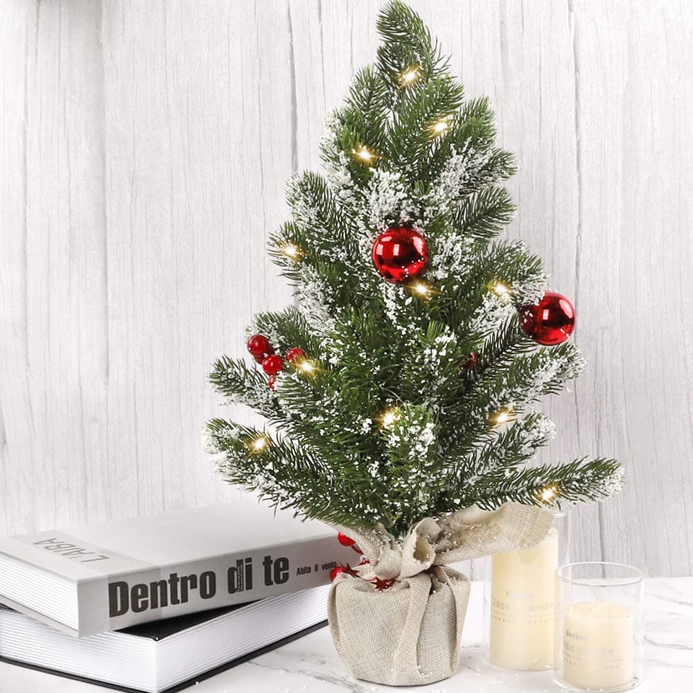 FUNARTY 20 Inch Mini Christmas Tree Tabletop Christmas Tree for Christmas Decorations Holiday Home Decor