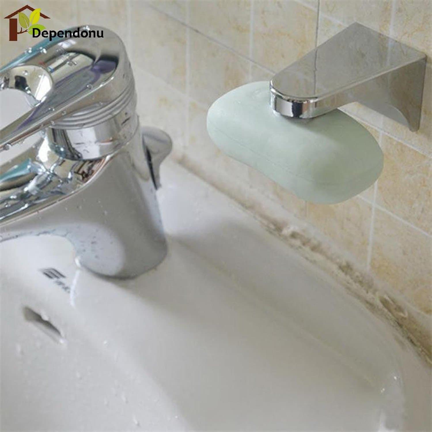 Household Magnetic Silver Soap Holder Container Dispenser Wall Attachment Adhesion Soap Dishes for Bathroom Soap Accessories