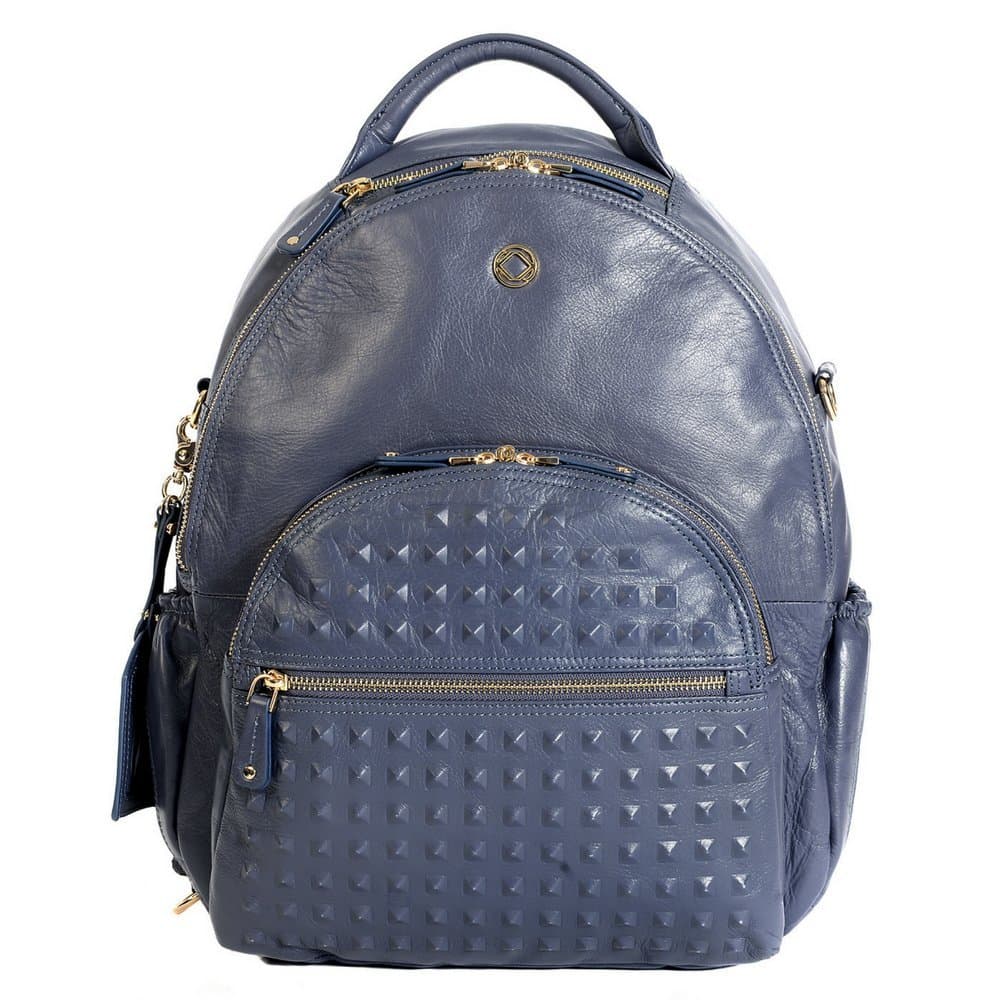 Joy Blue Steel Leather Backpack by KeriKit