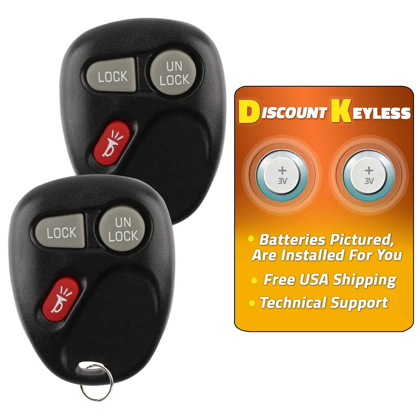 For 98-02 Cadillac Chevy GMC Oldsmobile Keyless Entry Remote Key Fob 15042968 15732803 KOBLEAR1XT KOBUT1BT - 2 PACK