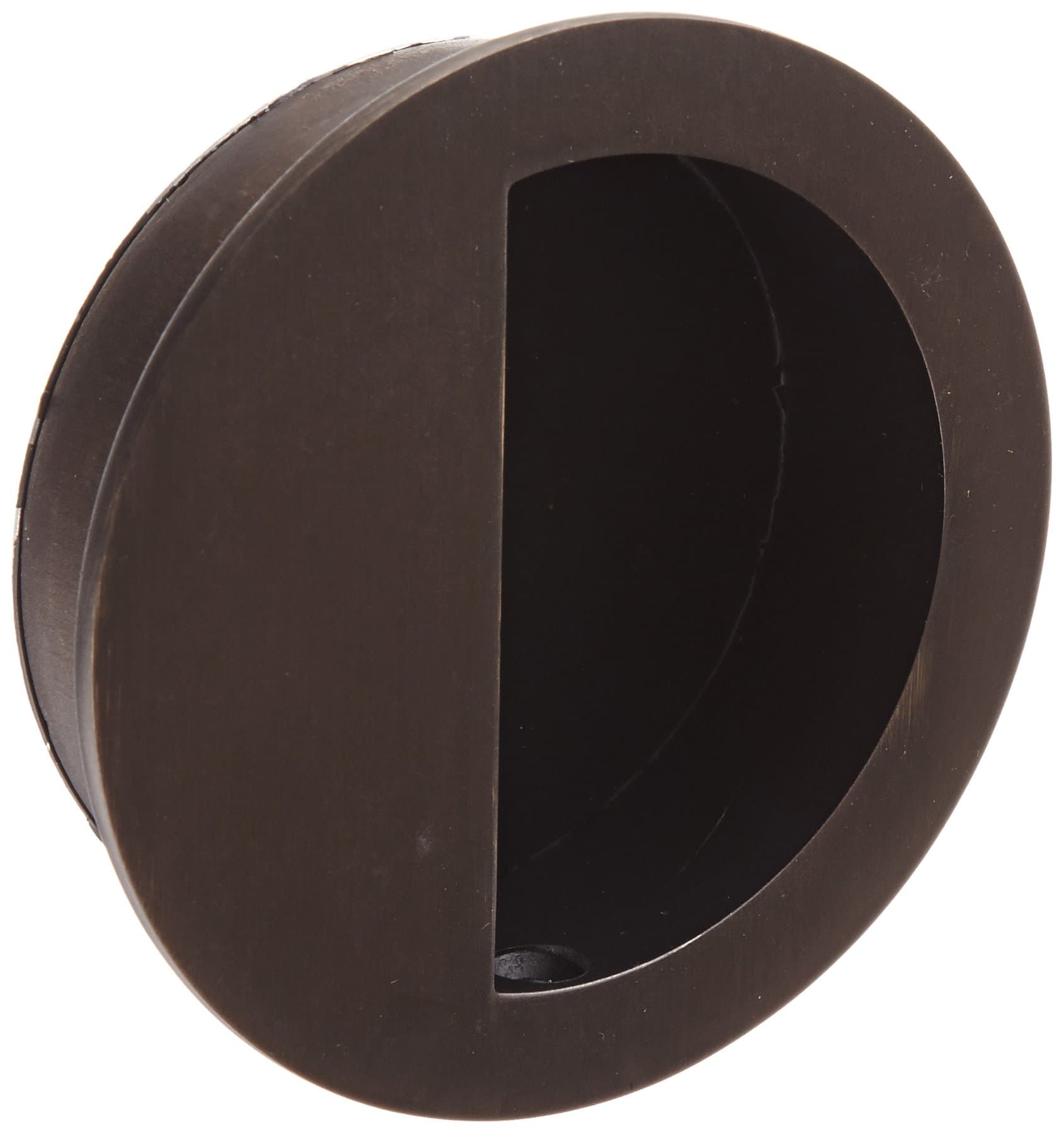 Rockwood 95R.10B Bronze Round Flush Pull, 3-1/2" Diameter, 7/8" Depth, Satin Oxidized Oil Rubbed Finish