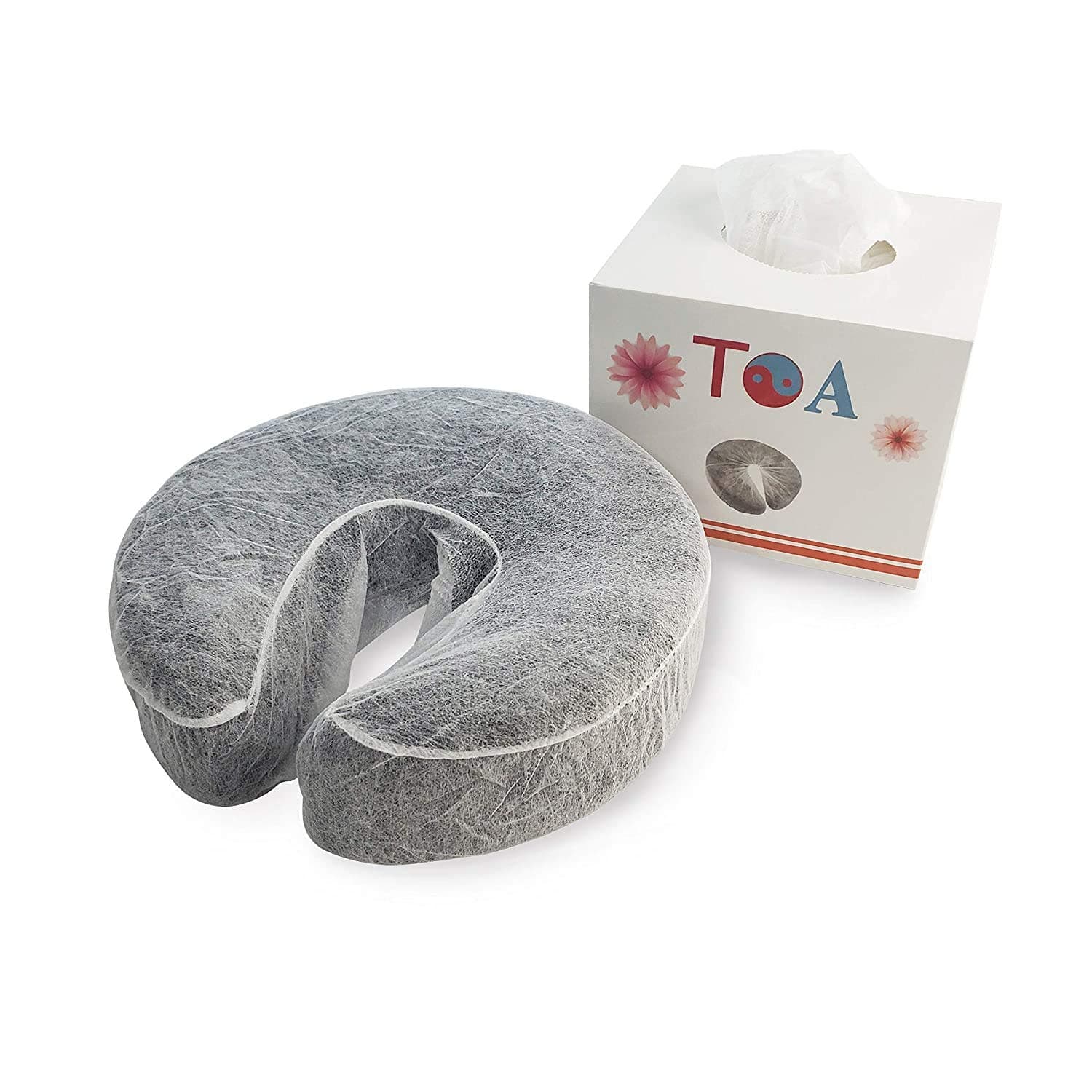 TOA Supply Fitted Disposable Face Cover 50pc Spa Massage Crescent Head Rest Medical-Grade Non-Sticking for Cradle Cushion