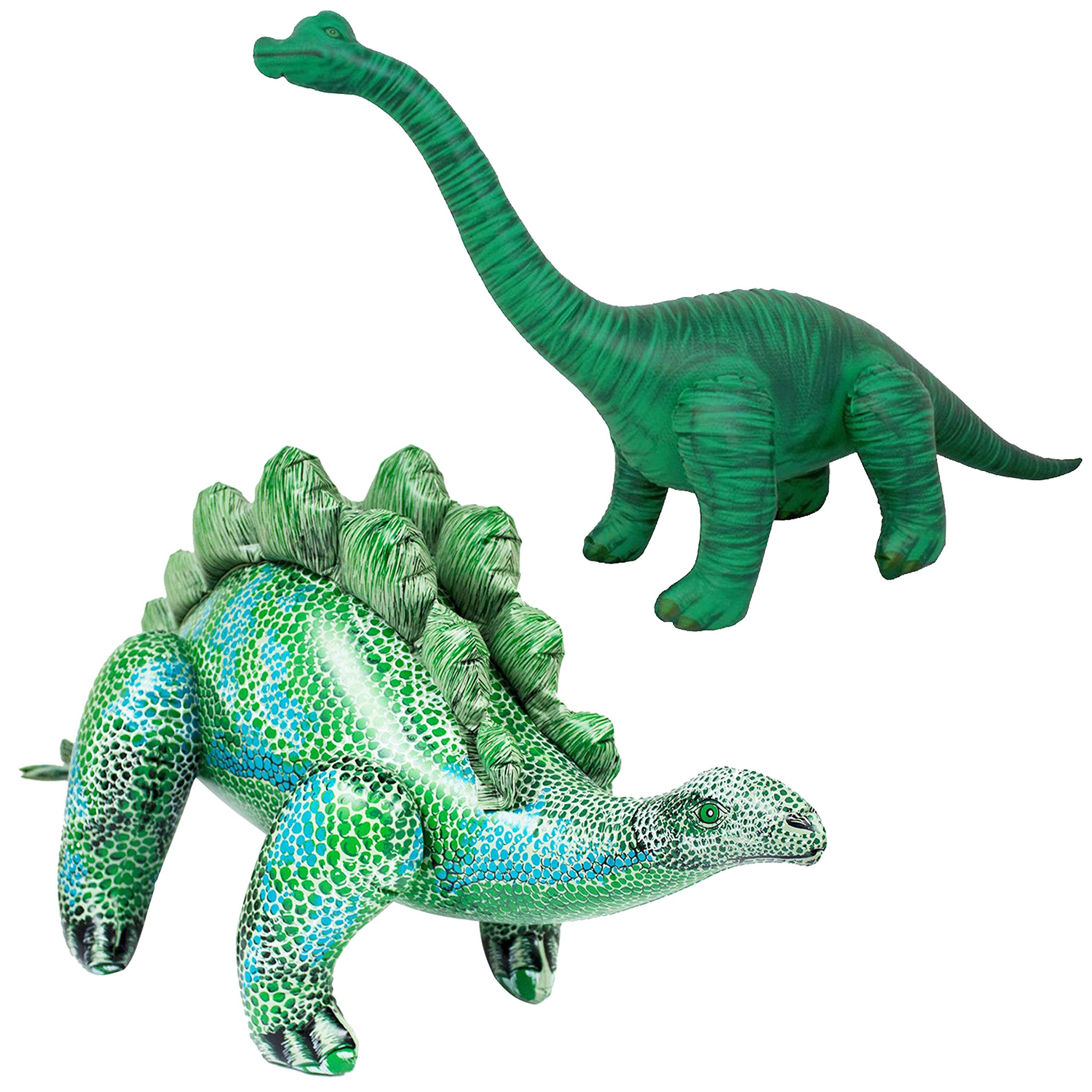 Jet Creations Inflatable Stegosaurus Brachiosaurus 2 Pack Dinosaur Great for Pool, Party Decoration, Birthday for Kids and Adults DI-STE2BRAC4