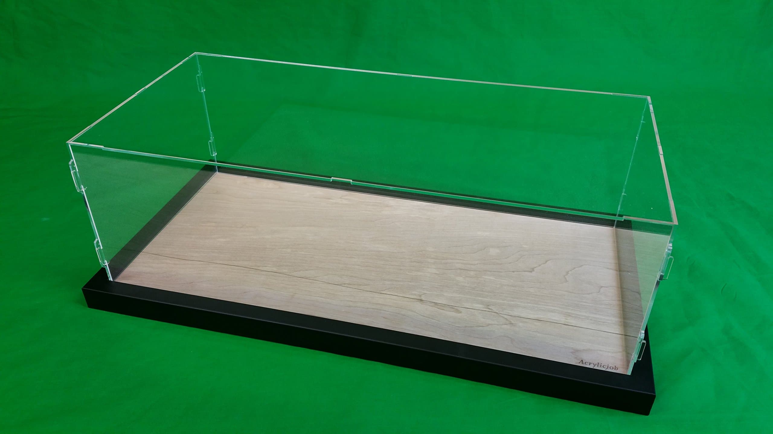 22 x 9 3/4 x 7 Pocher Acrylic Display Case Showcase w/Wood Base for 1:8 Model Black Frame by Acrylicjob