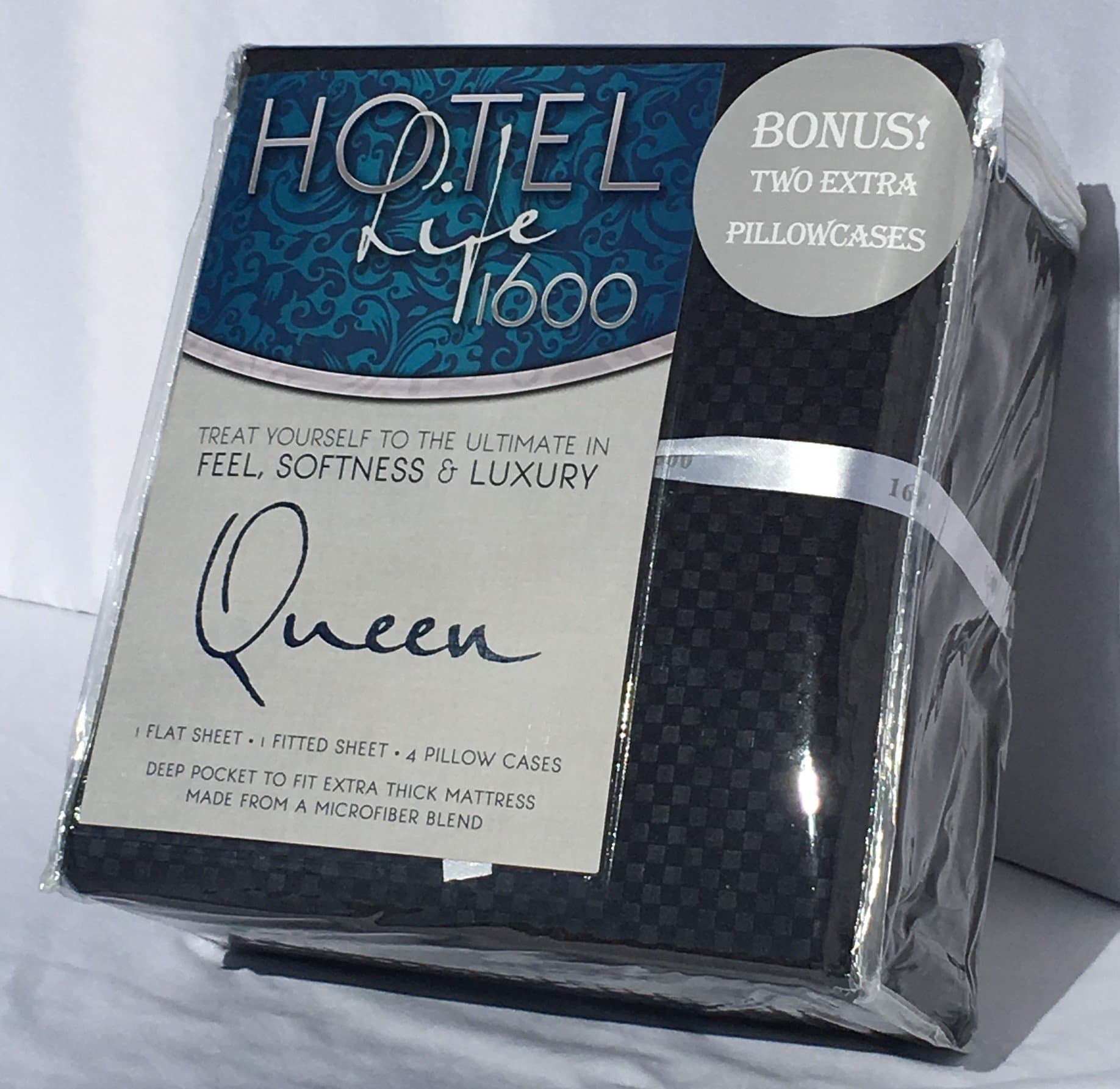 Hotel Life 1600 Sheets Queen Black Charcoal Gray