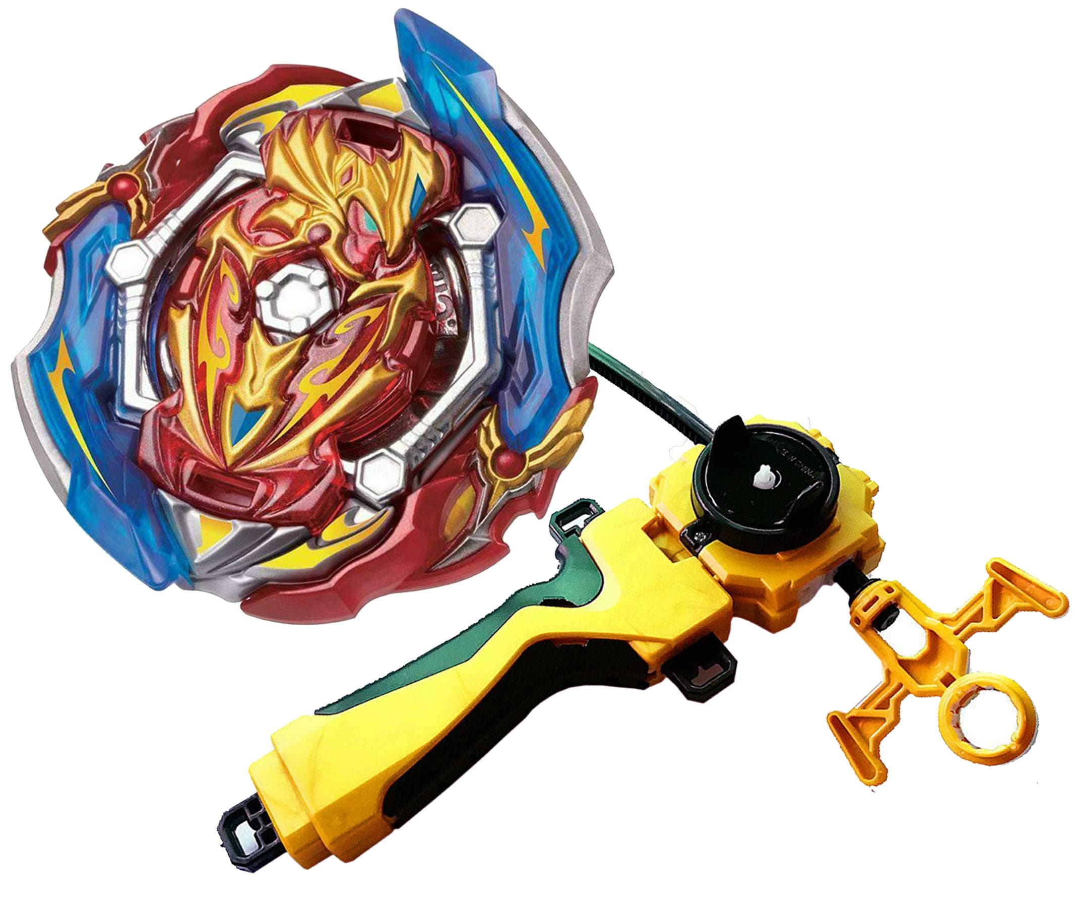 Bey Burst Evolution Turbo Battling Top Blade God Bey Gold Lr Launcher Grip Spryzen Starter Set B-150 Booster Union Achilles Cn.Xt+Retsu Balance Gyro Bay Battle Gaming Top Fun Spinning Toy Gift for Boy