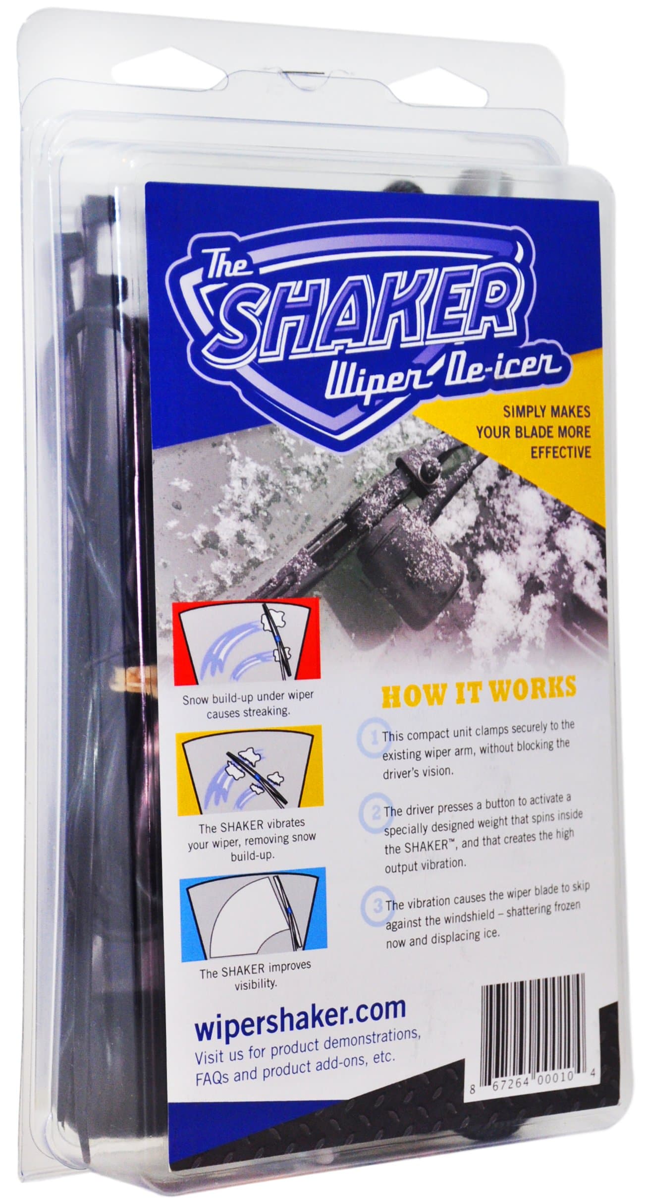 The Wiper Shaker De-Icer for Effective Windshield Ice/Snow Winter Weather Removal