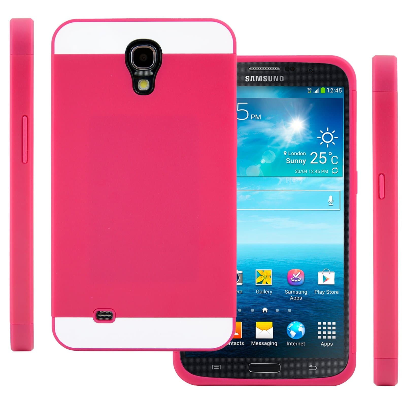 Galaxy Mega Case (Hot Pink), Samsung Galaxy Mega 6.3" CellJoy (Will NOT Fit Mega 2) [Vivid Hybrid] Dual Layer TPU Case Phone Cover SkinCard Storage for i9200
