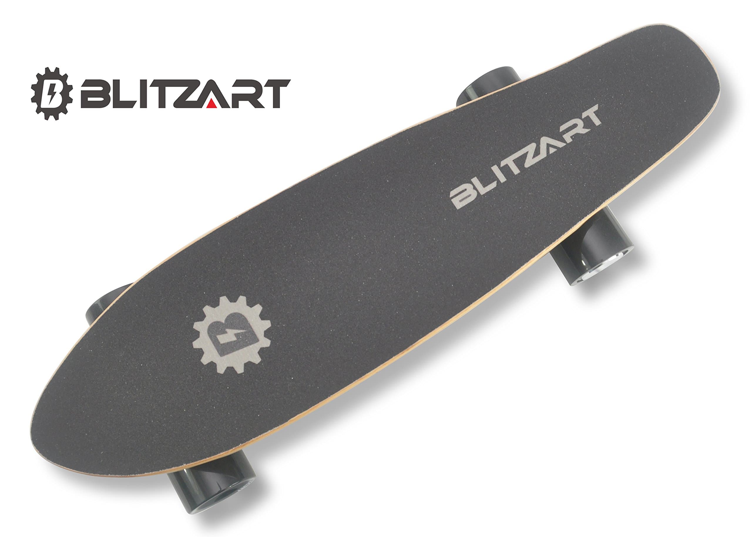 BLITZART Mini Flash 28" Electric Skateboard Motorized 2.8" Wheel Hub Motor E-Skateboard (Black)
