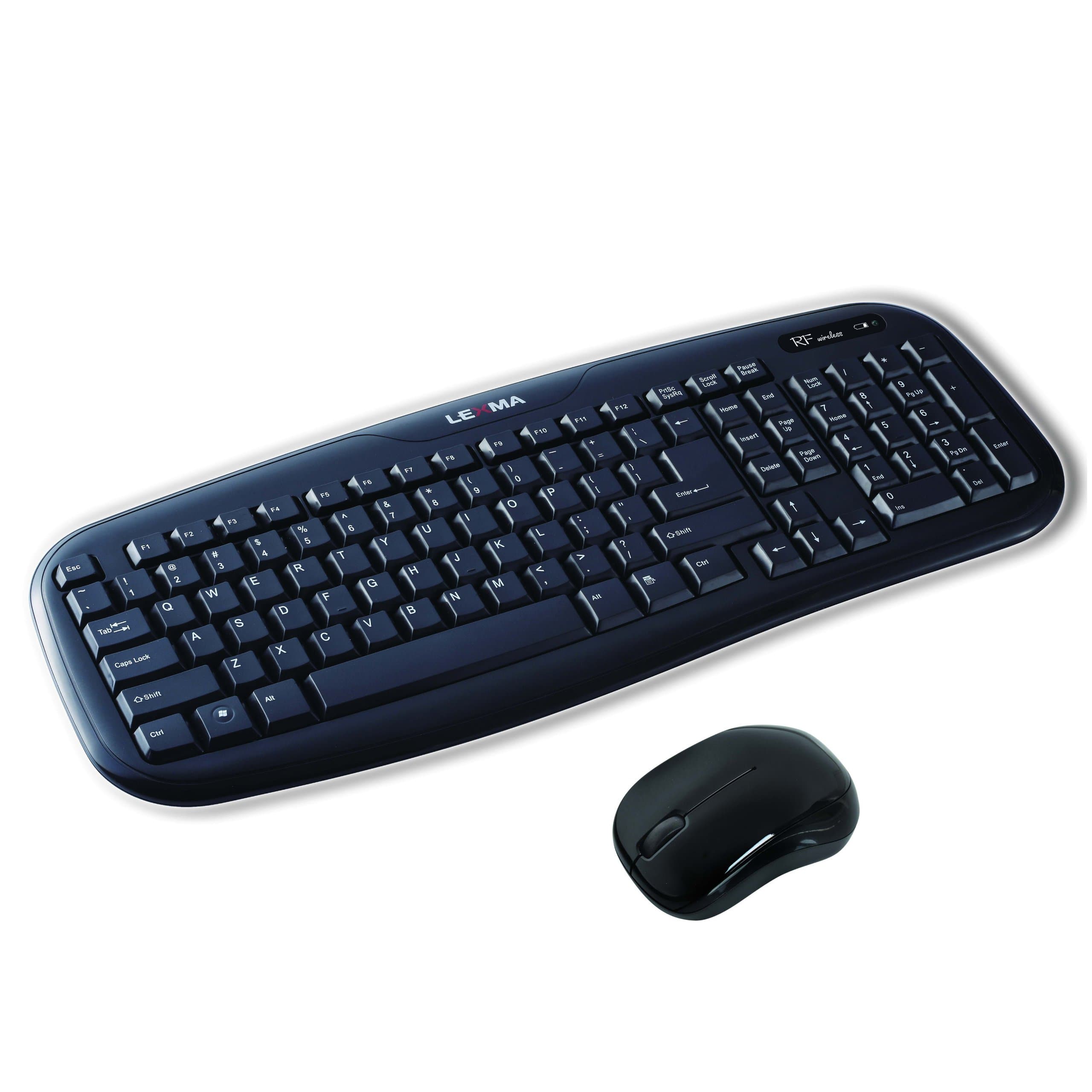 Lexma Wireless Desktop Keyboard and Mouse, Black (LS6411R)