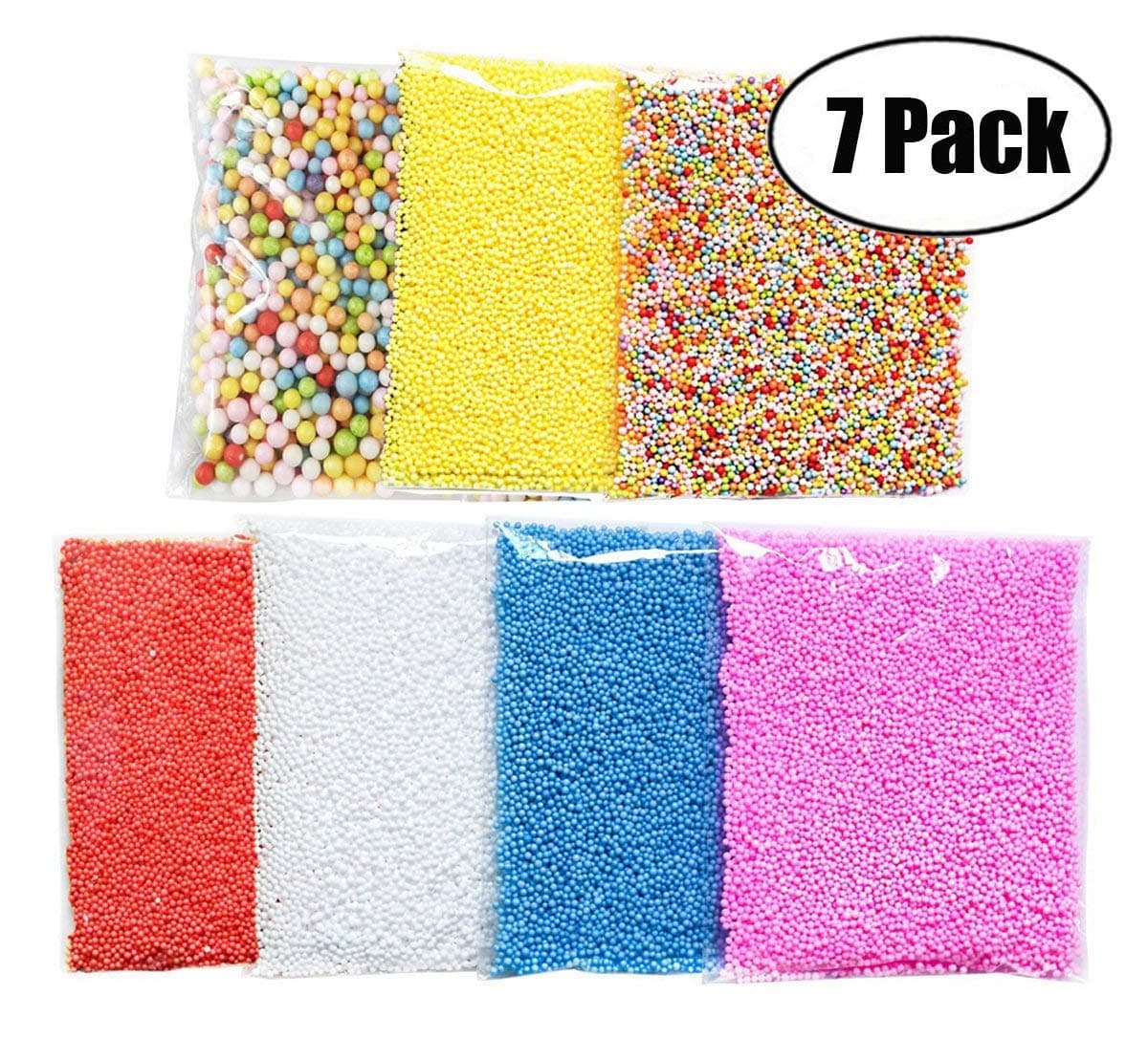 JYOHEY 7 Pack Bunt Styroporkugeln Mini schaumstoff perlen Bunte Kinder handwerker DIY Hochzeit & Party Dekorationen