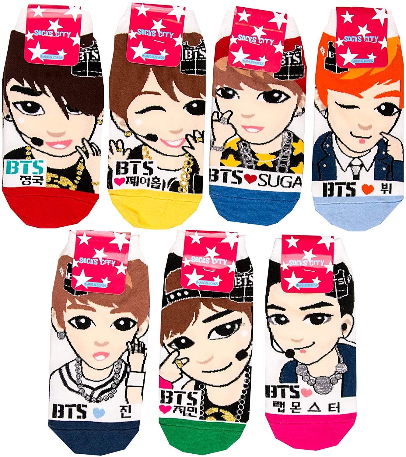 BTS K Pop Star Printed Socks (Pack of 7 Pairs)