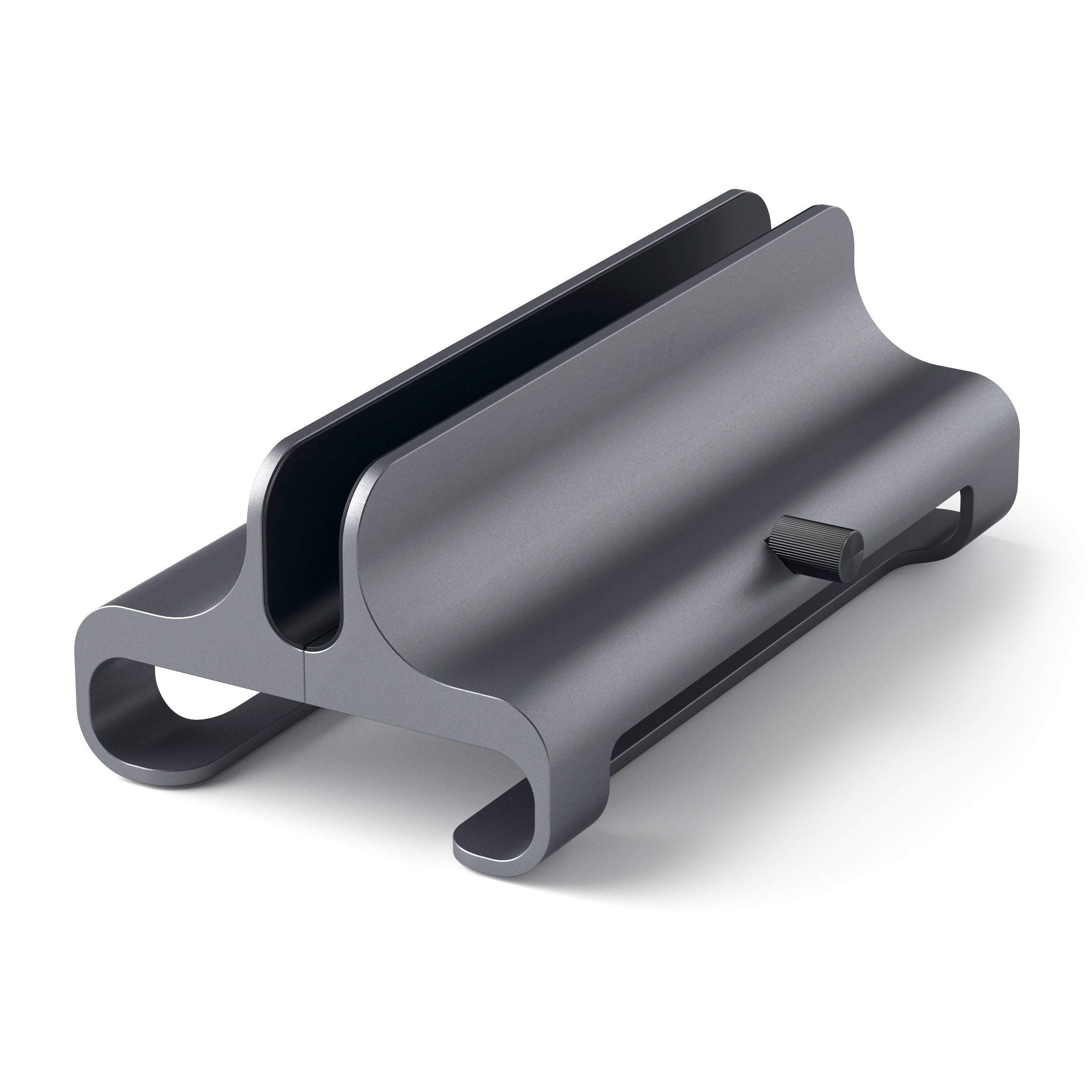 Techzere® Adjustable Width Aluminium Vertical Laptop Stand Holder for Laptops & Tablets. (Grey)