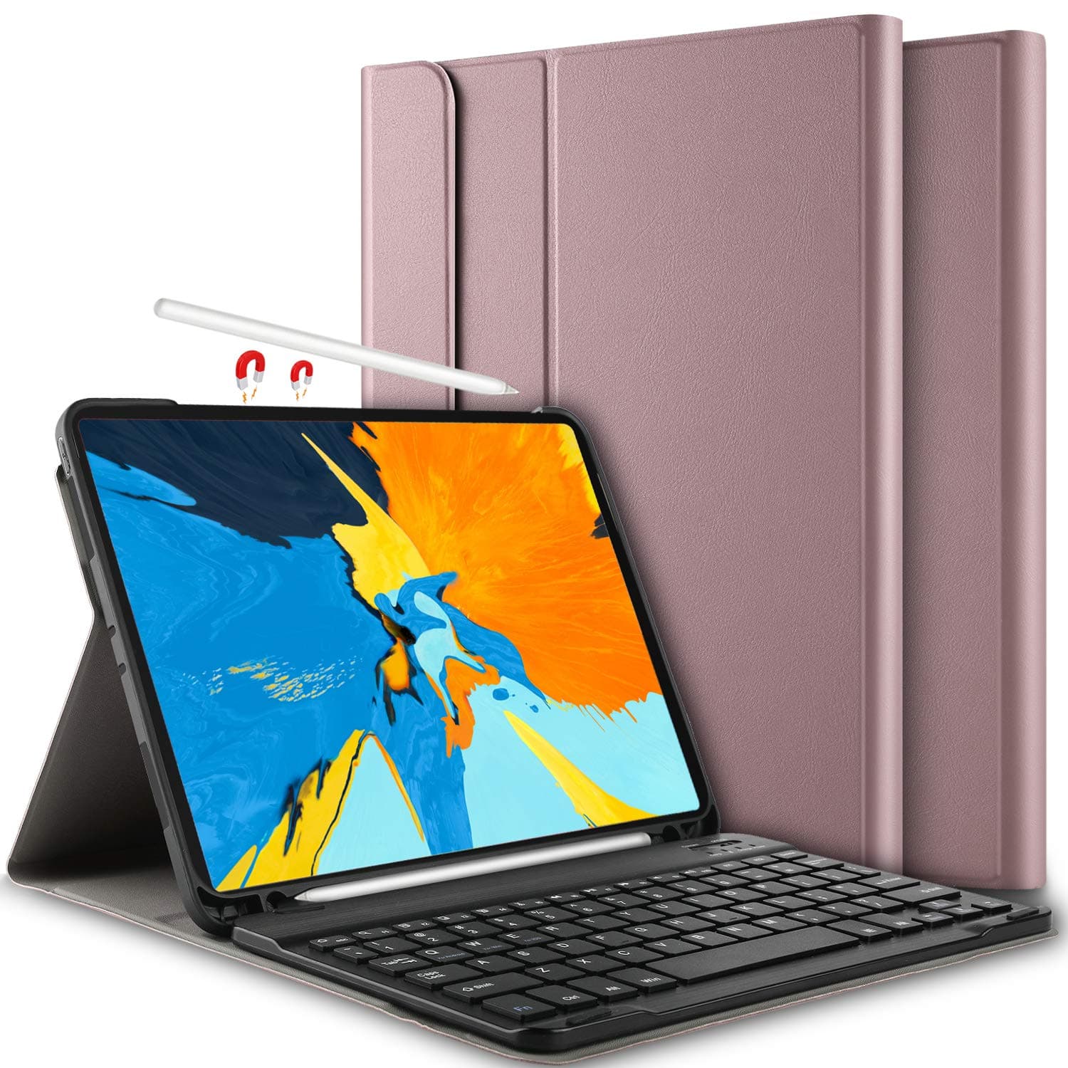 Yocktec Keyboard Case for Apple iPad Pro 11 2018,Ultra-Thin DETACHABLE Bluetooth Keyboard Stand Case/Cover for Apple iPad Pro 11 inch 2018 Tablet(Rosegold)