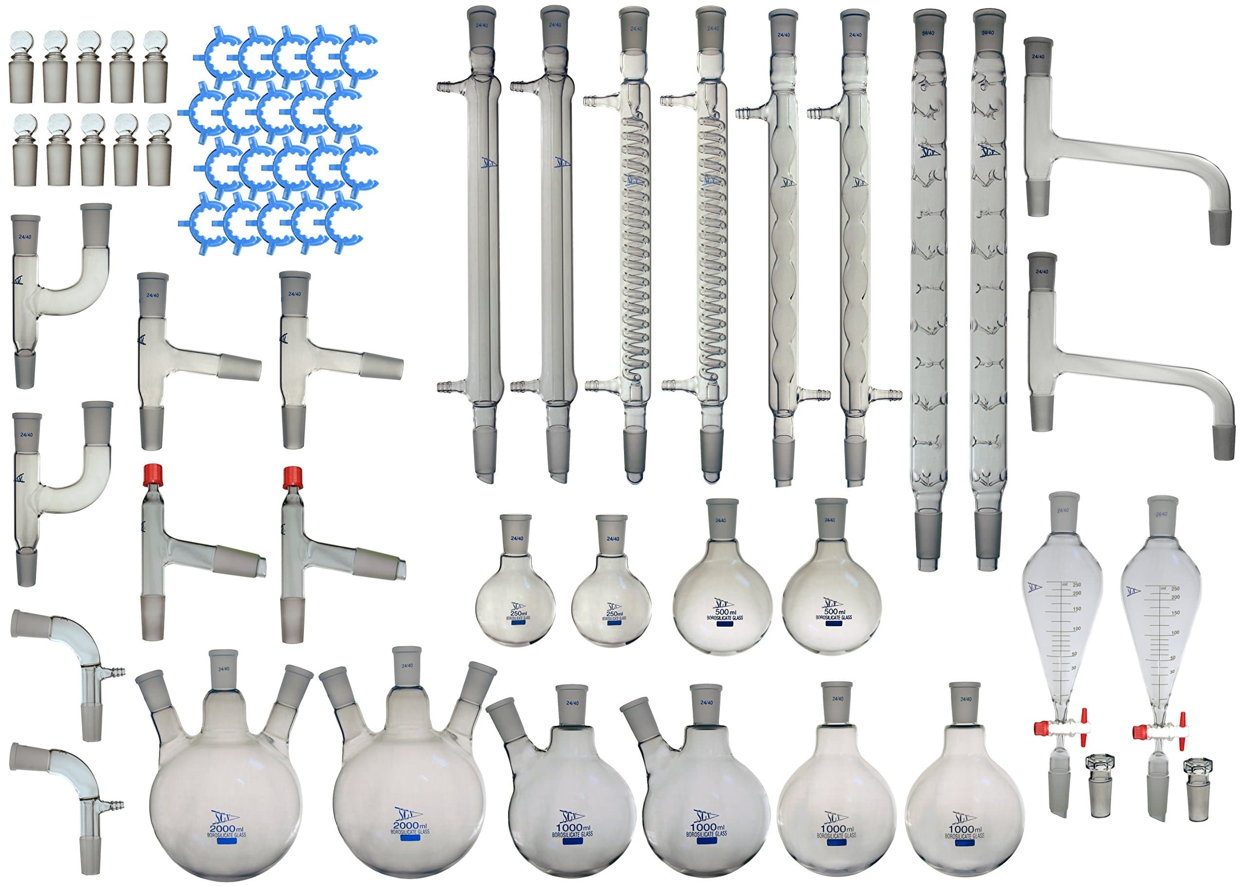 Advanced Organic Chemistry Lab Glassware Kit, 64 Pcs, ULTIMATE SERIES, 24/40