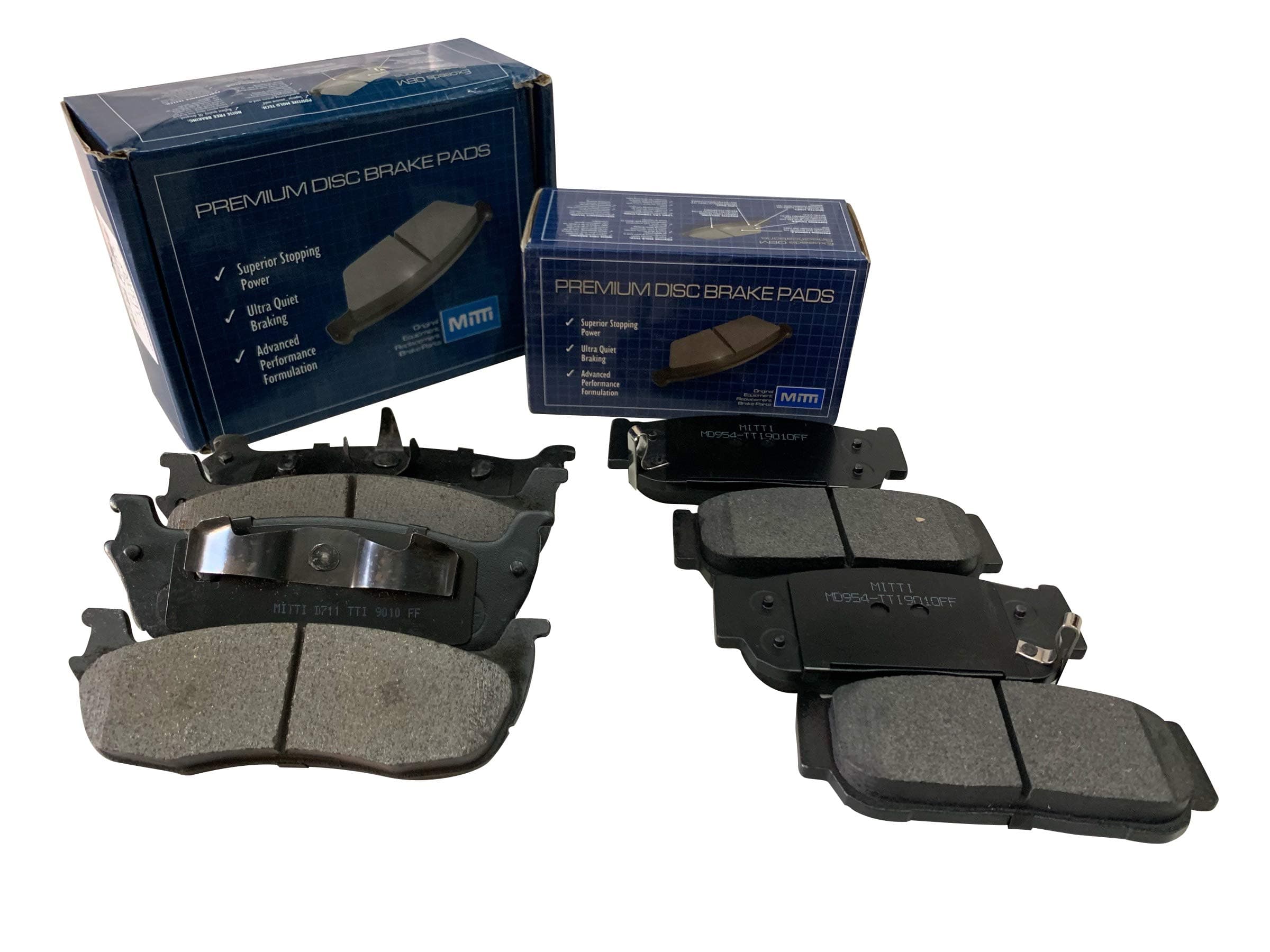 FRONT + REAR Mitti Brake Pads 2 Sets Compatible with Dodge Charger, Challenger, Magnum SRT8