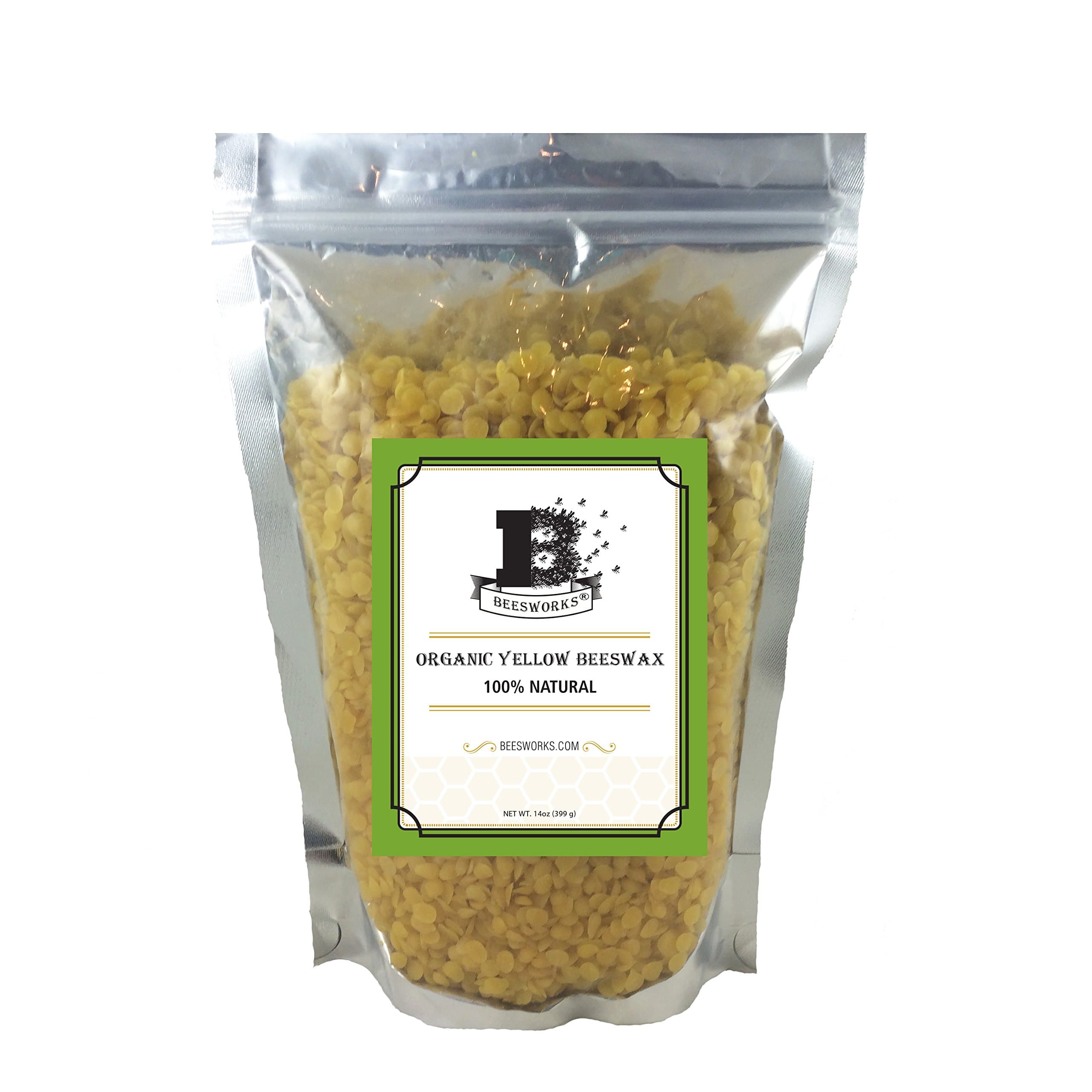 Beesworks® Organic Yellow Beeswax Pellets - 14oz Certified Organic