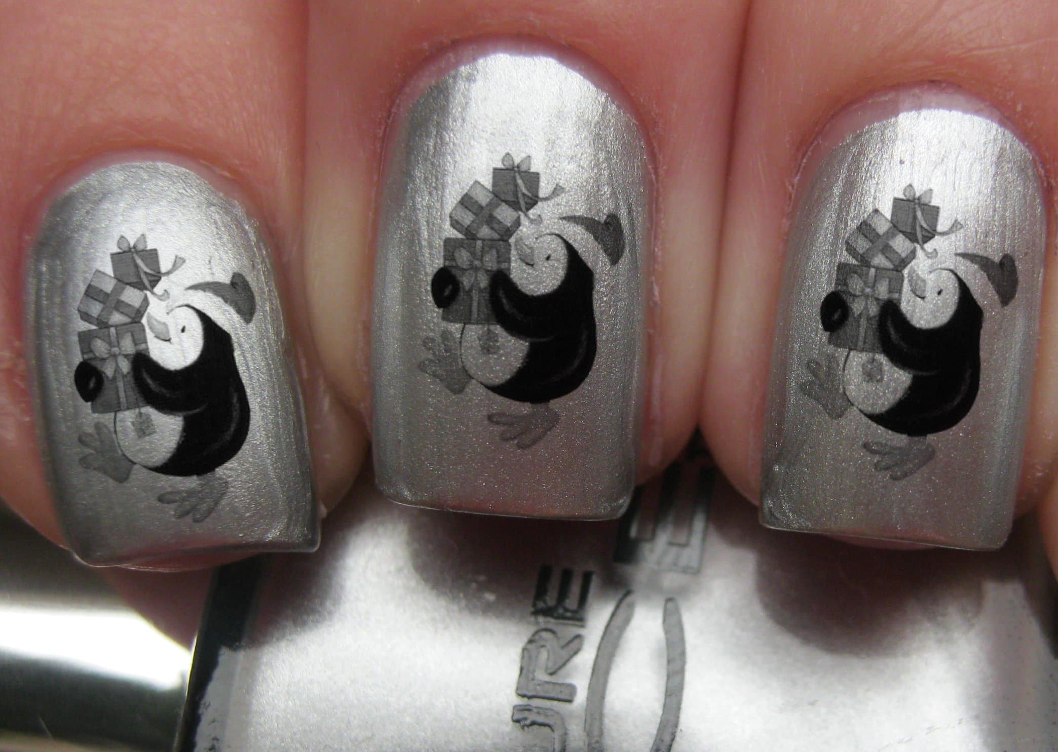 Christmas Penguin Nail Decals by YRNails