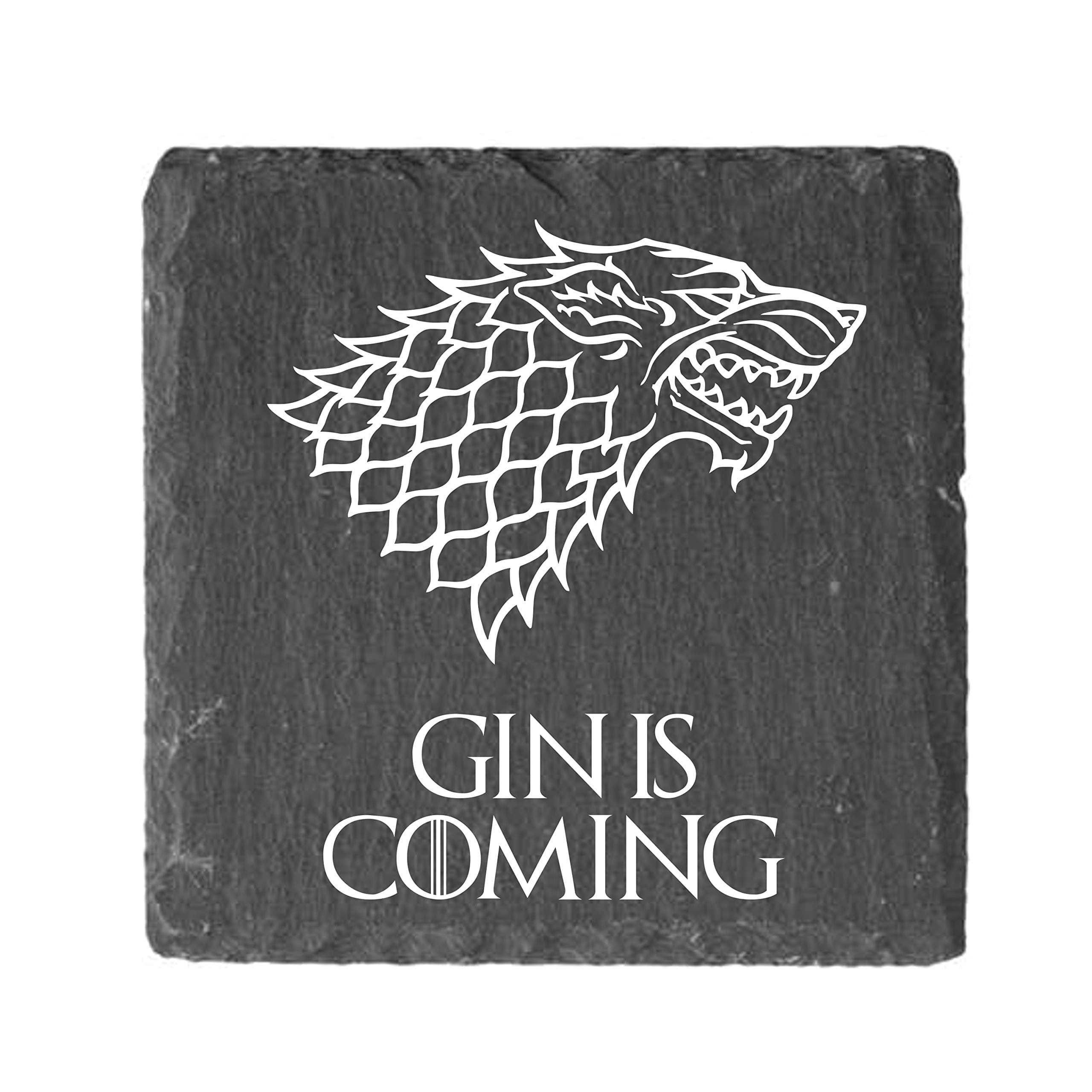 Trophy Store Game of Thrones Laser Engraved Slate Coaster Gin is Coming