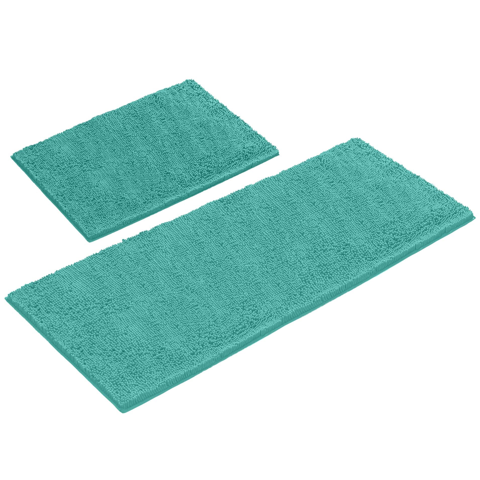 LuxUrux Bathroom Rugs 2 Piece Set–Extra-Soft Plush Bath mat Shower Bathroom Rugs,1'' Chenille Microfiber Material, Super Absorbent