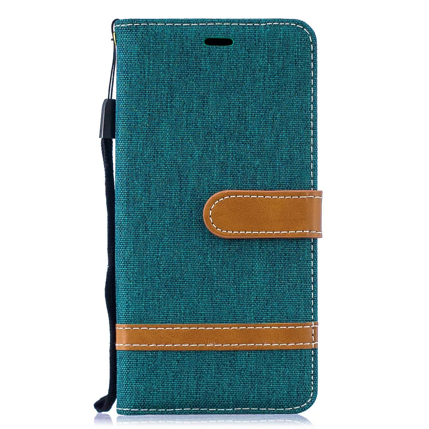 Vagenno Samsung Galaxy A70 Case,Splicing Shockproof PU Leather Flip Cover Notebook Wallet Case with Magnetic Closure Stand Card Holder ID Slot Folio Soft TPU Bumper Protective Skin,Dark green