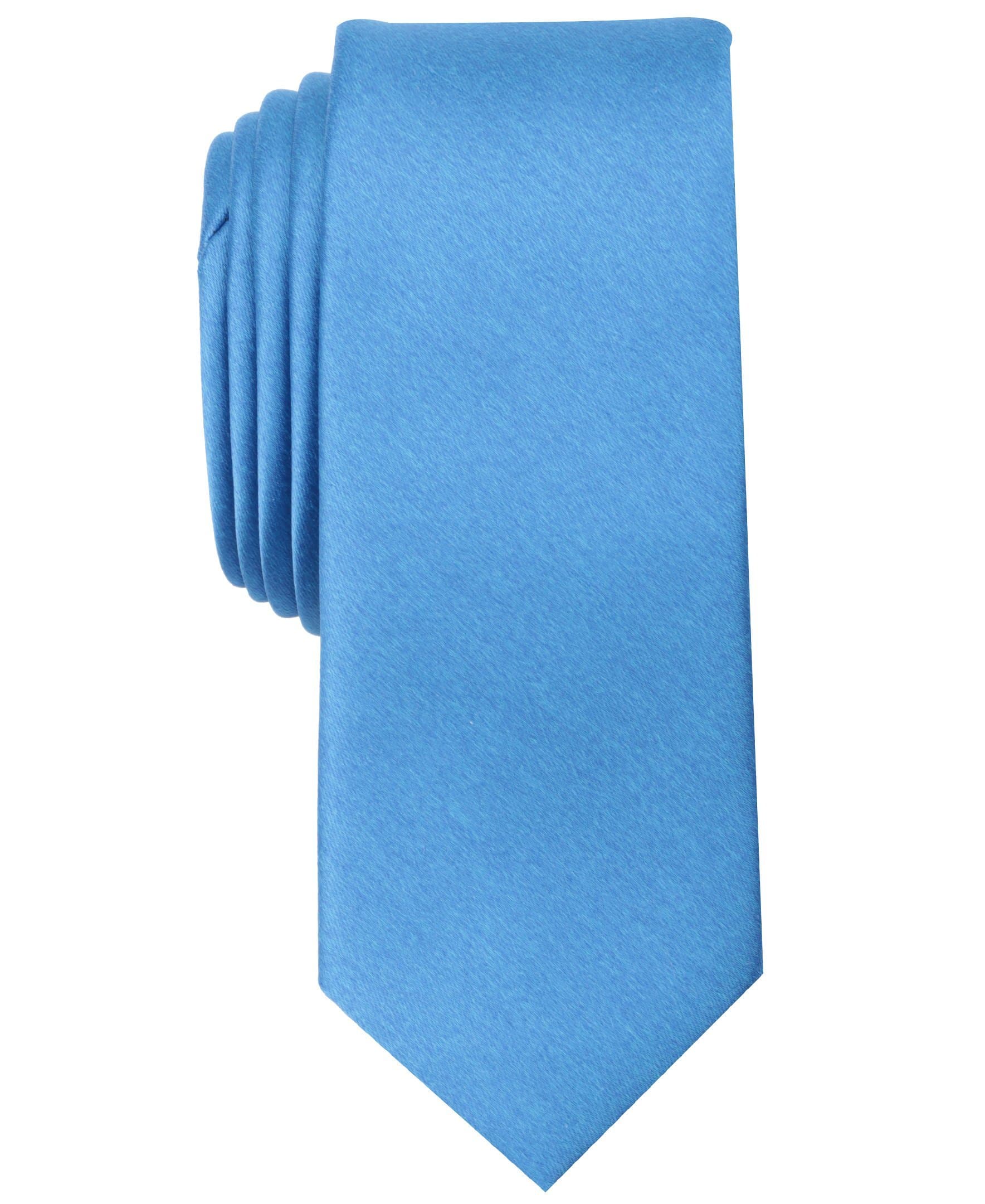 Original Penguin Men's Solid Satin Super Slim Tie Necktie, Blue, One Size