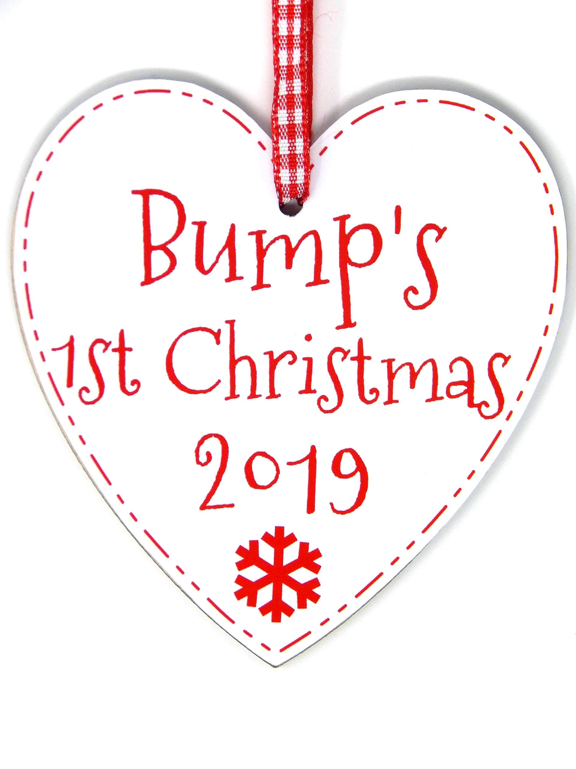Bump's First Christmas Heart Bauble - Bump 1st Xmas Handmade Tree Decoration