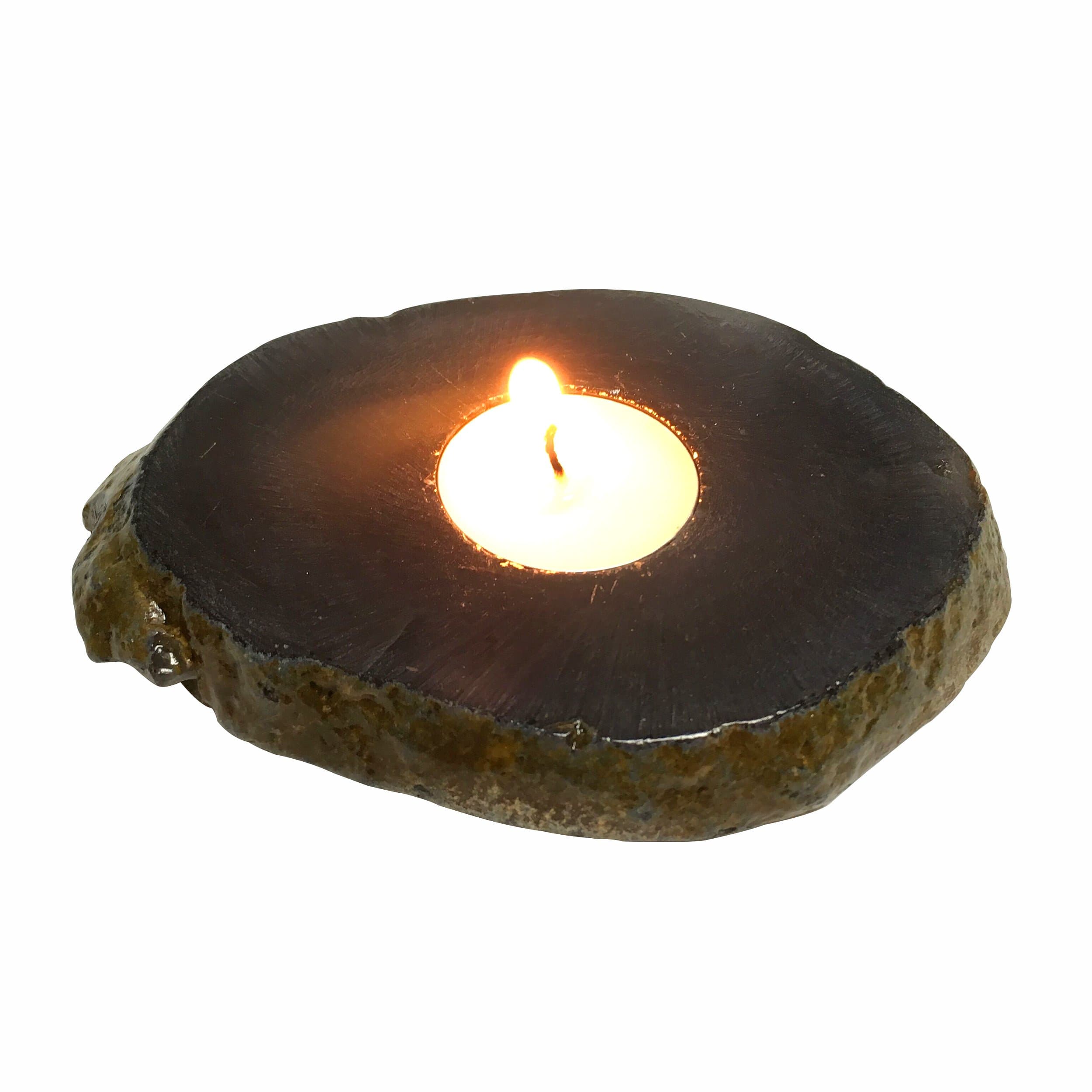 cubism Natural Agate Slices Tea Light Candle Holders Table Top Decorations