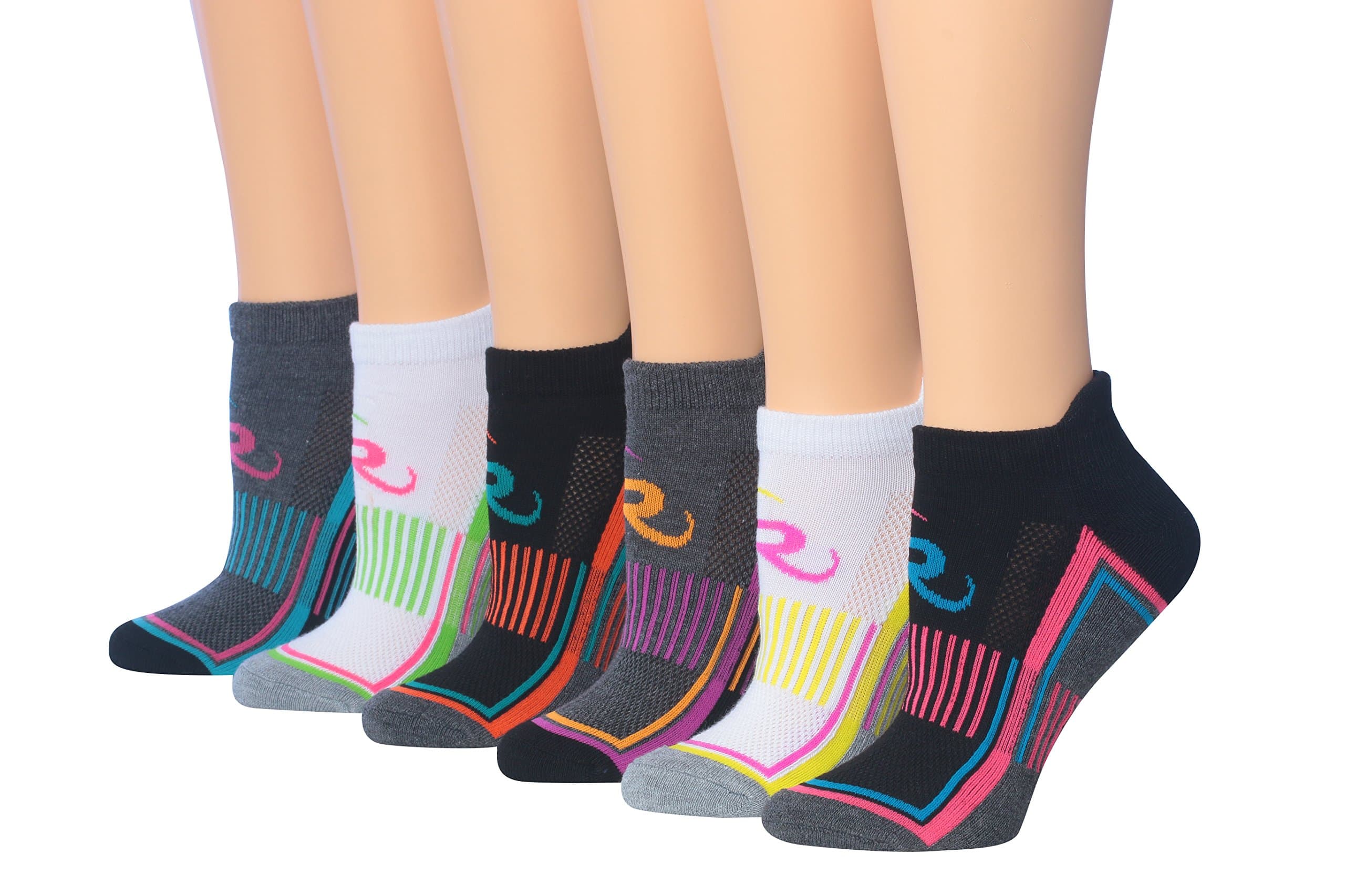 Ronnox Women's 6-Pairs Low Cut Running & Athletic Performance Tab Socks