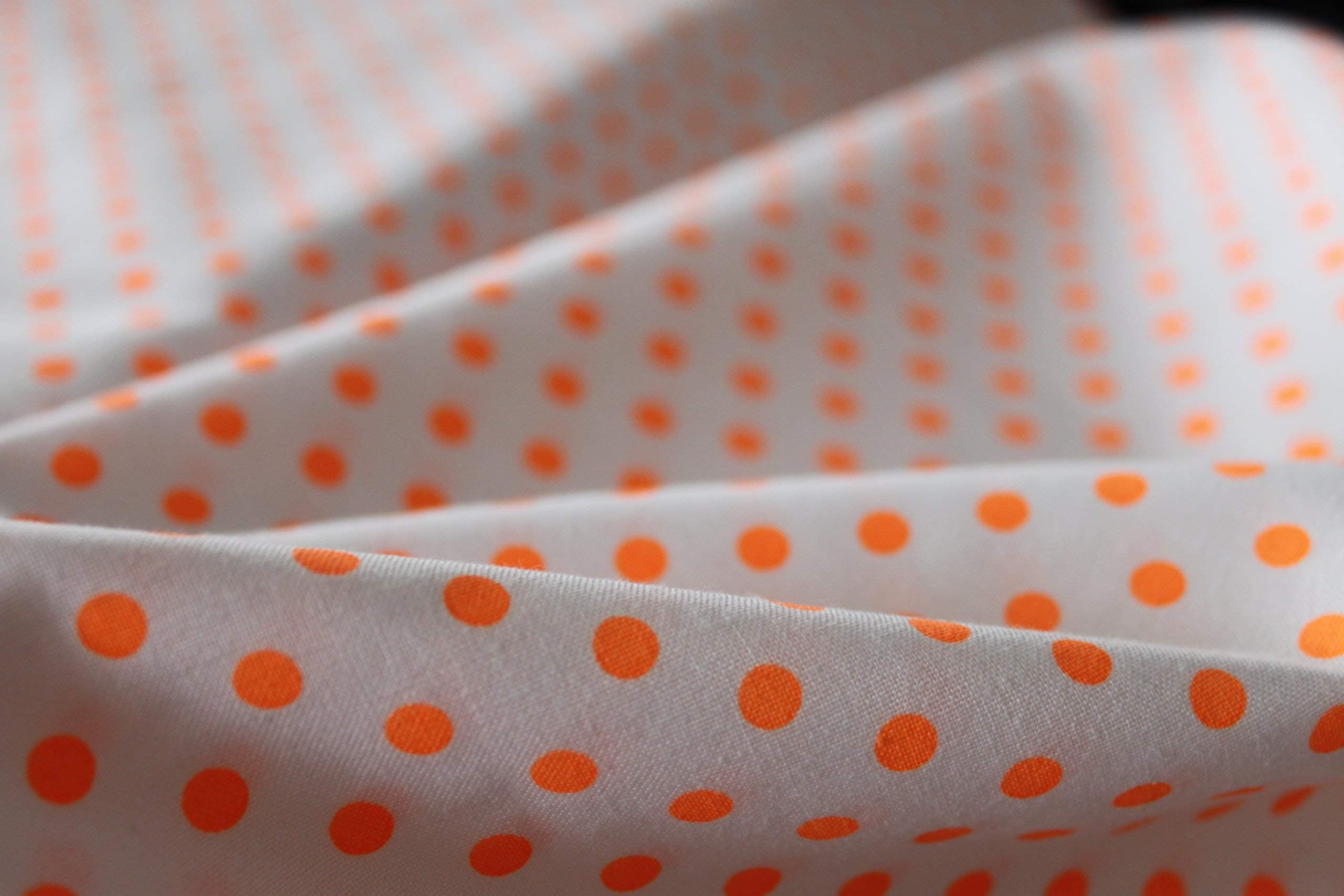 Cotton Patchwork Fabric: neon Orange with White Spots (Neo Dots Polka Dot Polka Dot, schöner Zanderino made from 100% Cotton, 100% Cotton, VE: 0.5 M