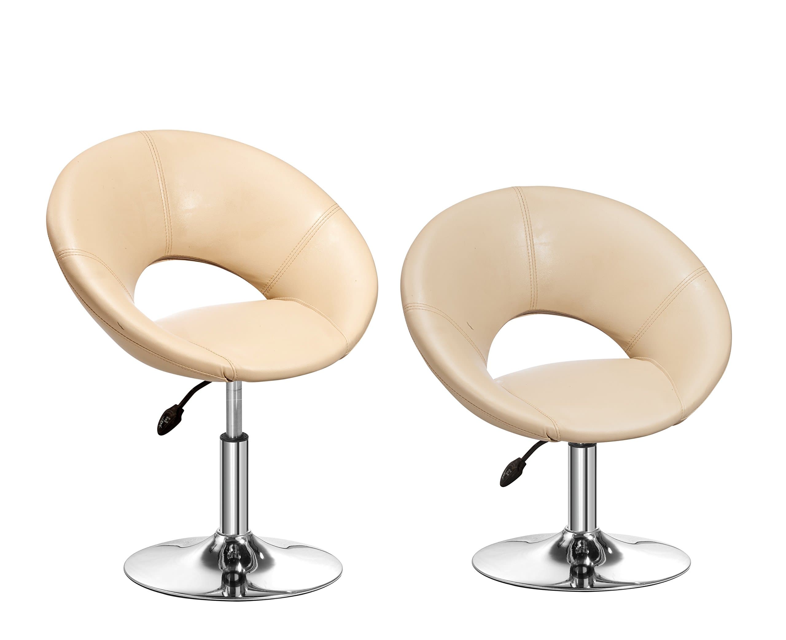 Da URBAN® ROUNDHILL Pack of 2 Height Adjustable Bar Stool/Kitchen Chair (Cream)