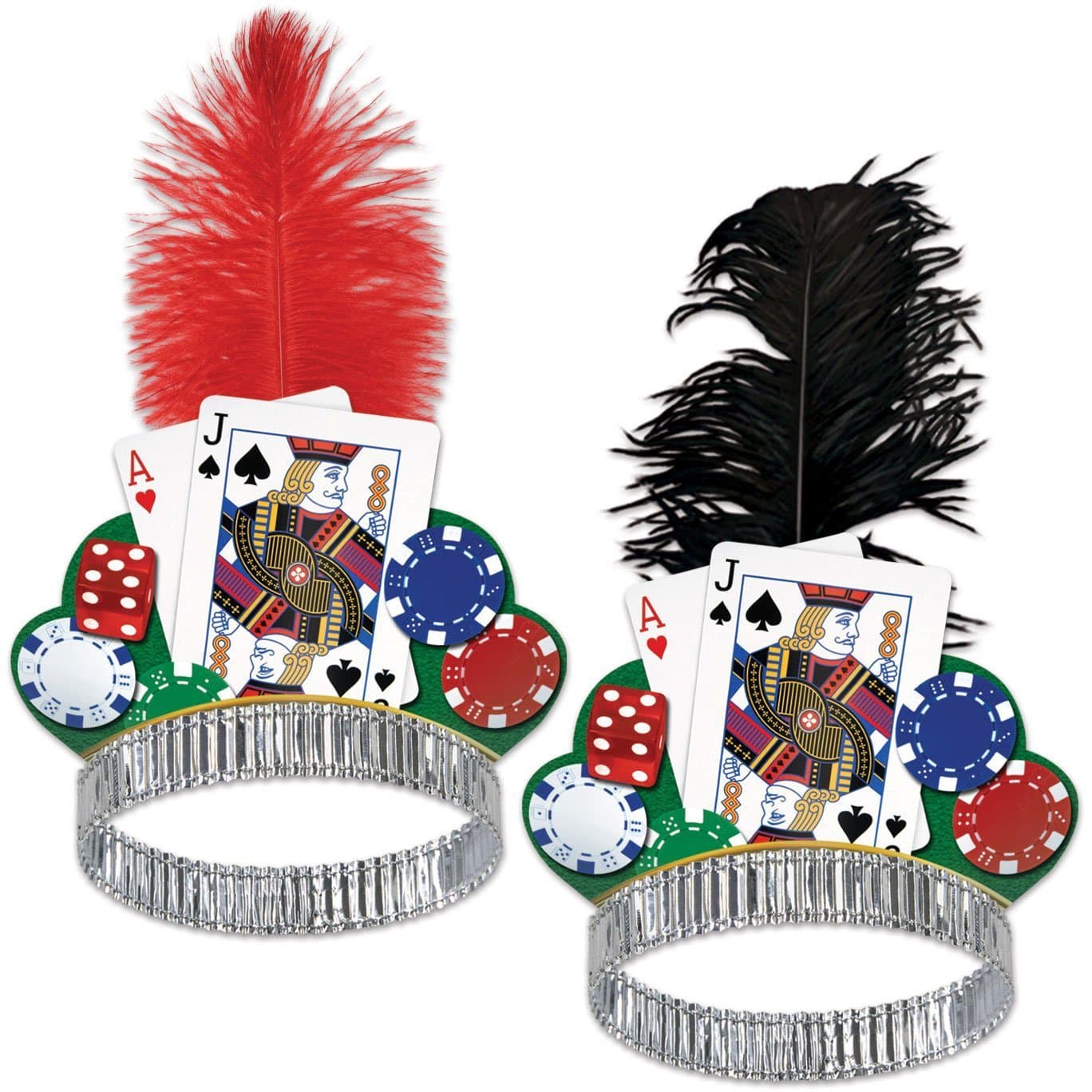 Beistle Casino Night Tiara Party Accessory - 2 Pack - Red and Black