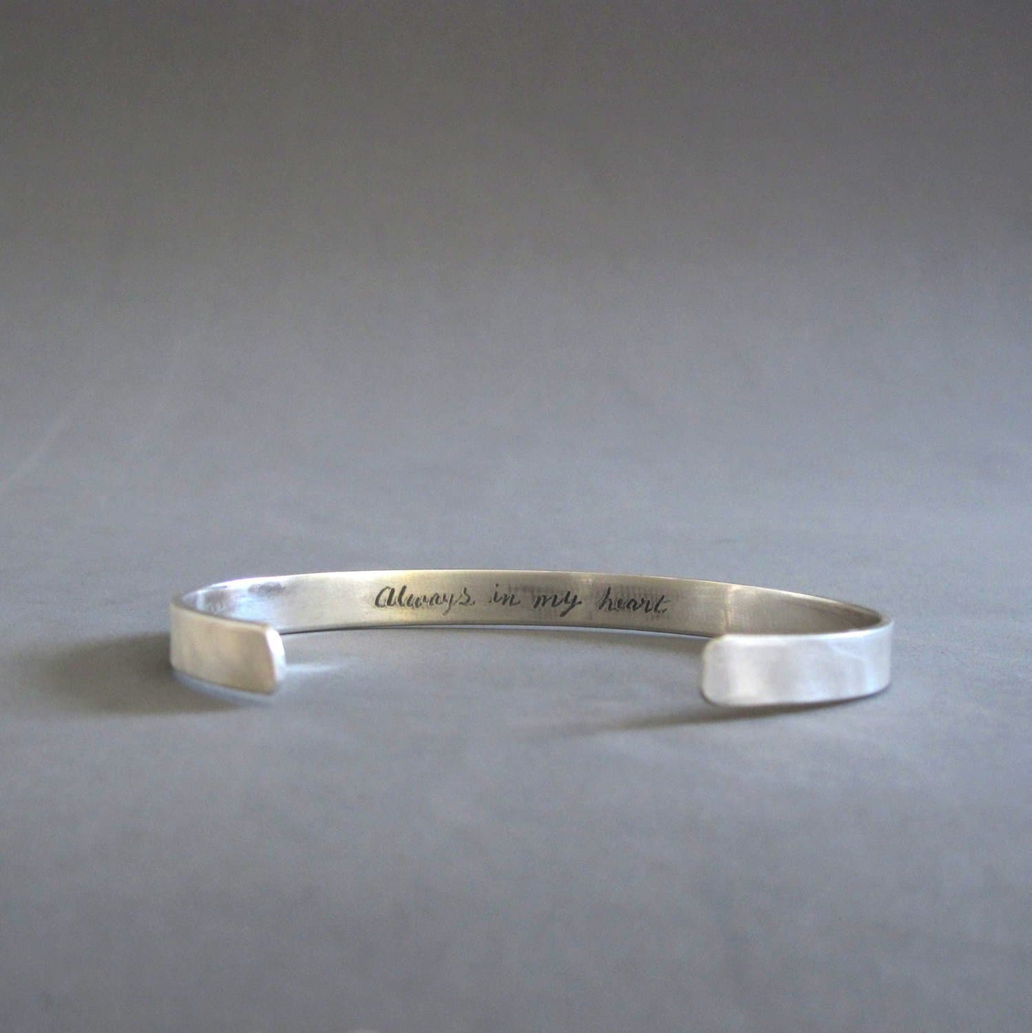 Handmade Sterling Silver Personalized Mens Cuff Bracelet