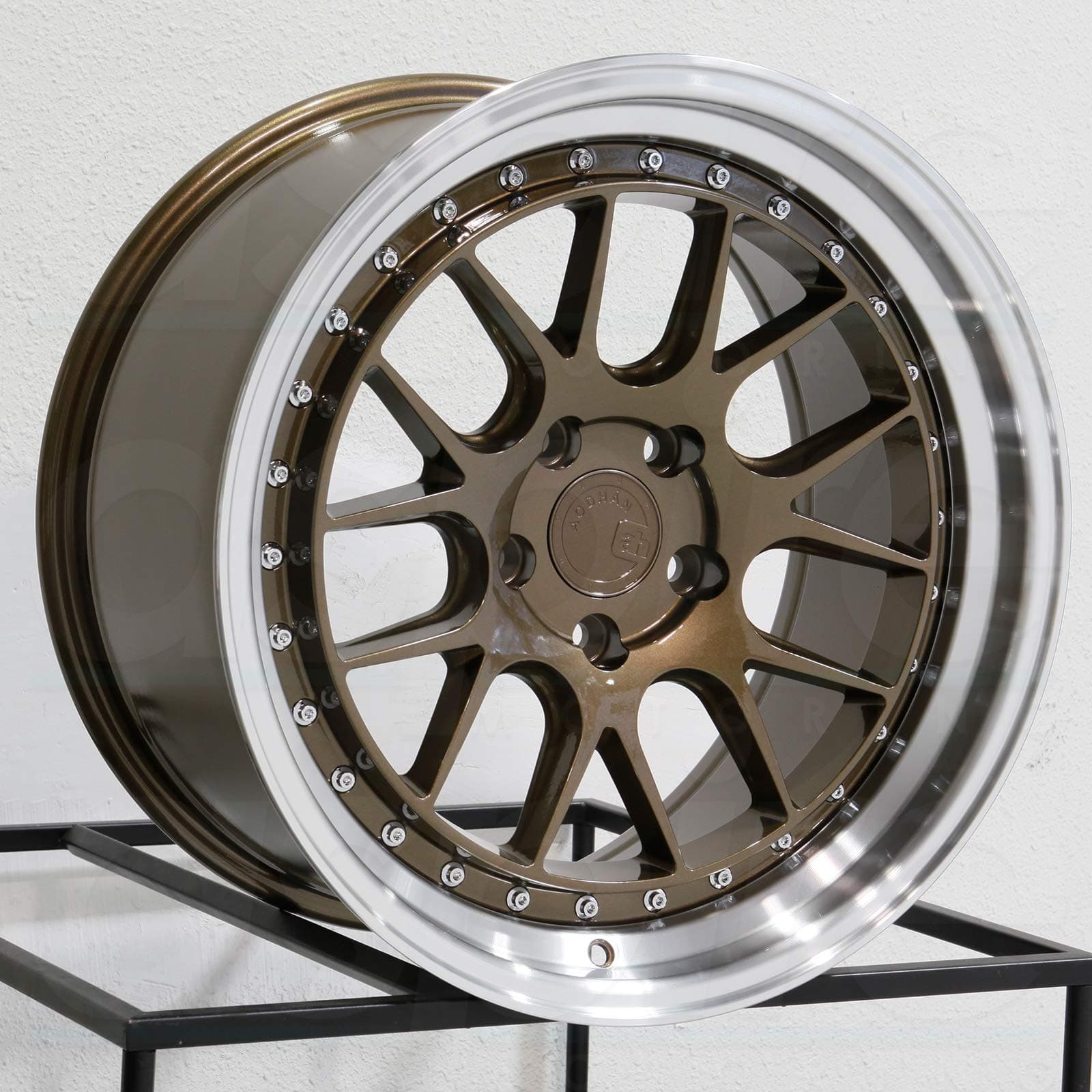 Aodhan DS-06 Custom Wheel - 18x8.5, 35 Offset, 5x114.3 Bolt Pattern, 73.1mm Hub - Bronze with Machined Lip Rim