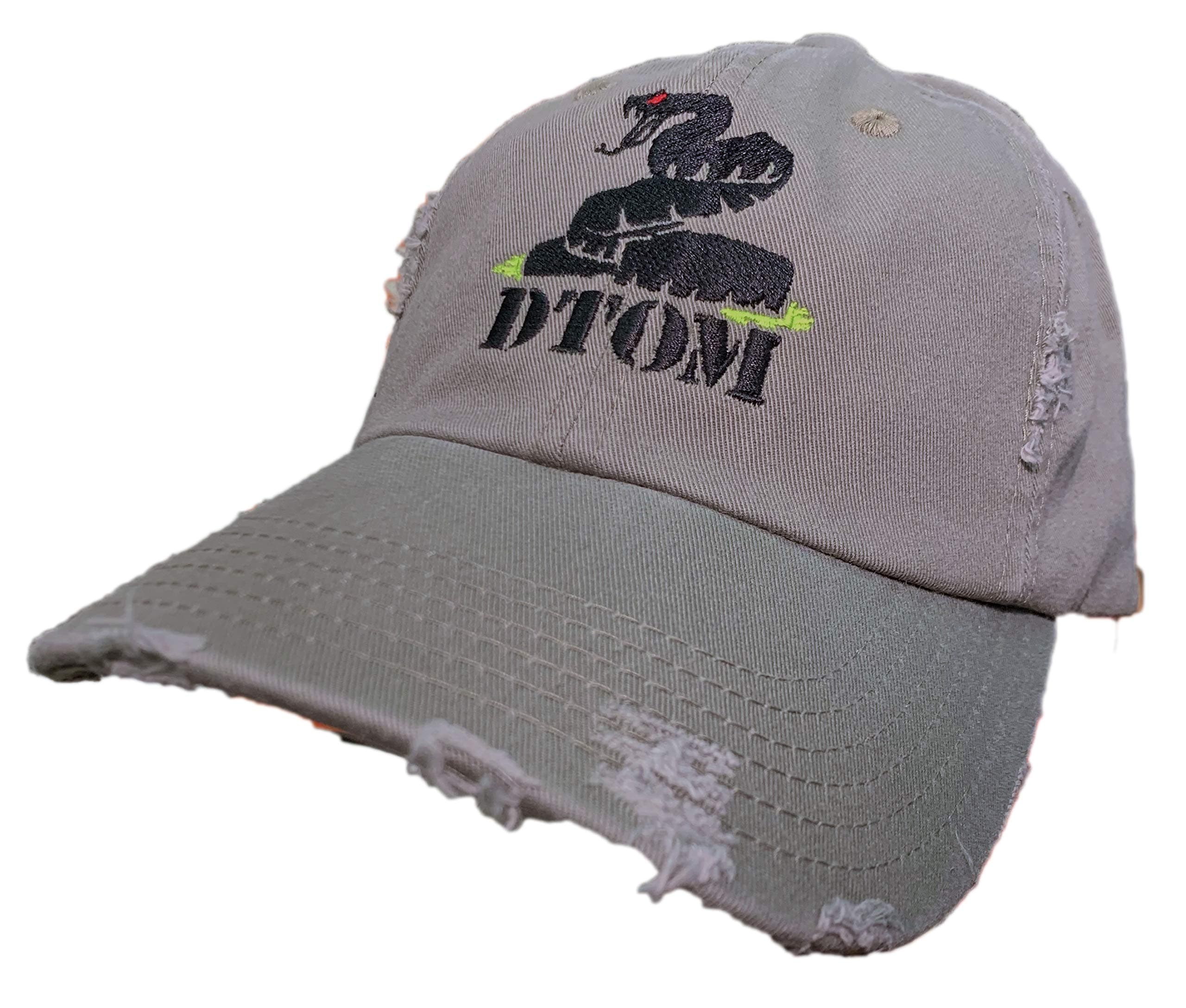 DTOM Don't Tread On Me Tactical Distressed Hat Olive Green Gadsden Flag Cap