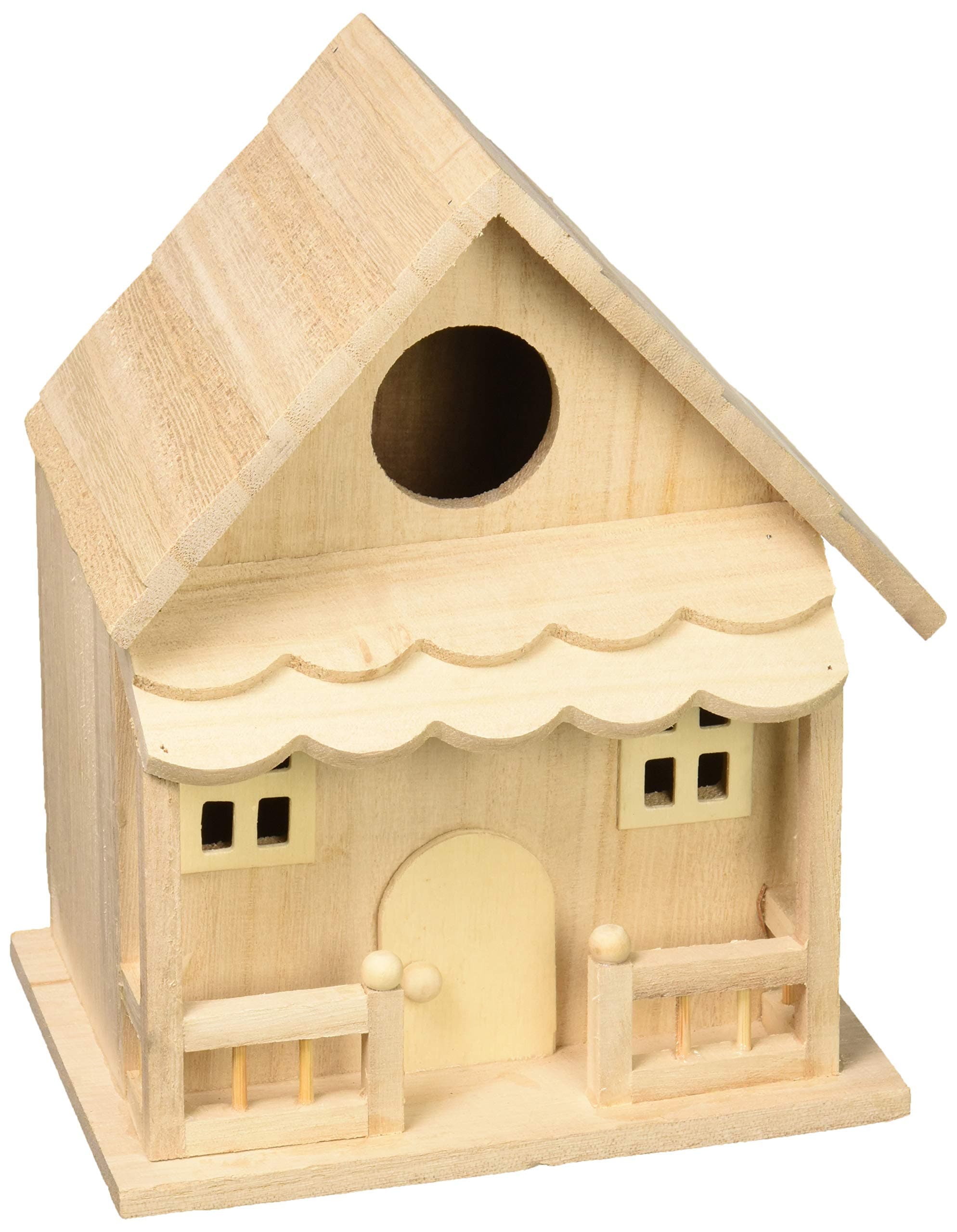 PA Essentials Wood Birdhouse Statuette Nat