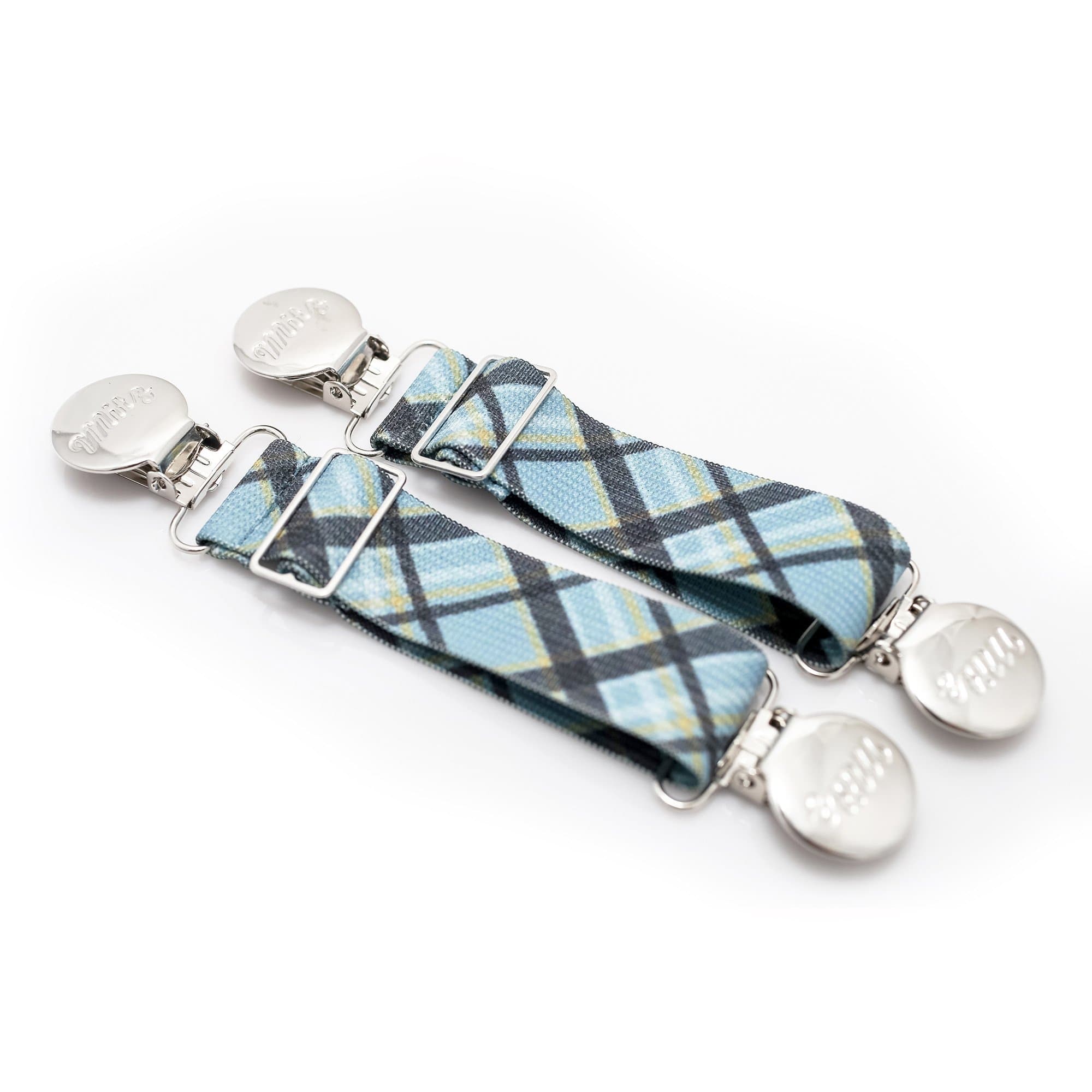 Mitz Accessories Multi-Purpose Boot Straps and Pant Clips - Blue Tartan