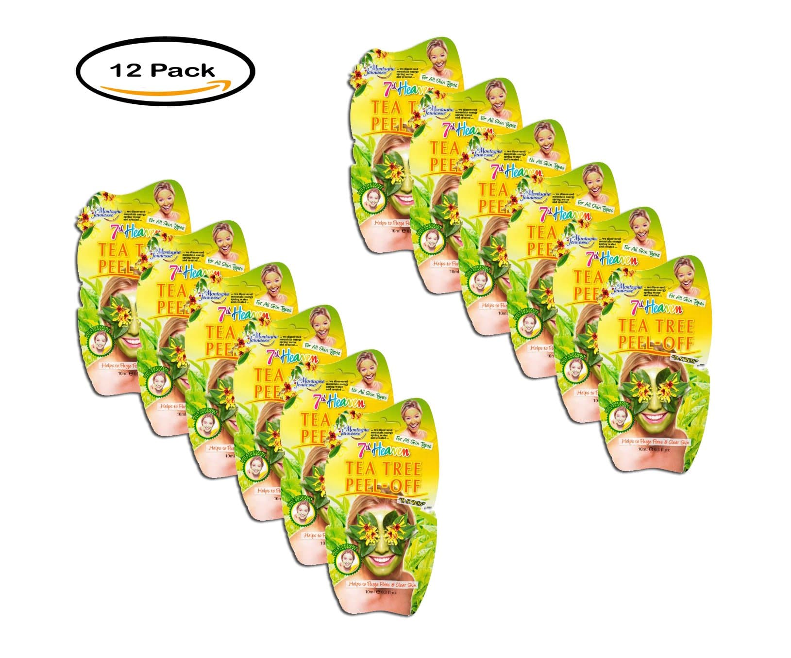 PACK OF 12-7th Heaven Tea Tree Peel-Off Masque, 0.3 fl. oz.