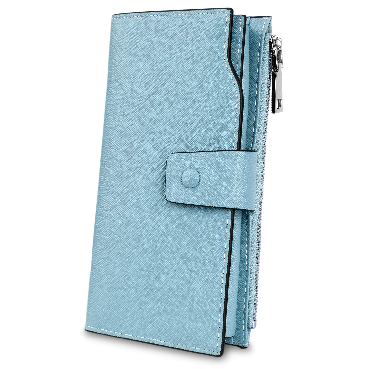 Women's Genuine Leather Wallet RFID Blocking Multi Card Holder with Cell Phone Pocket