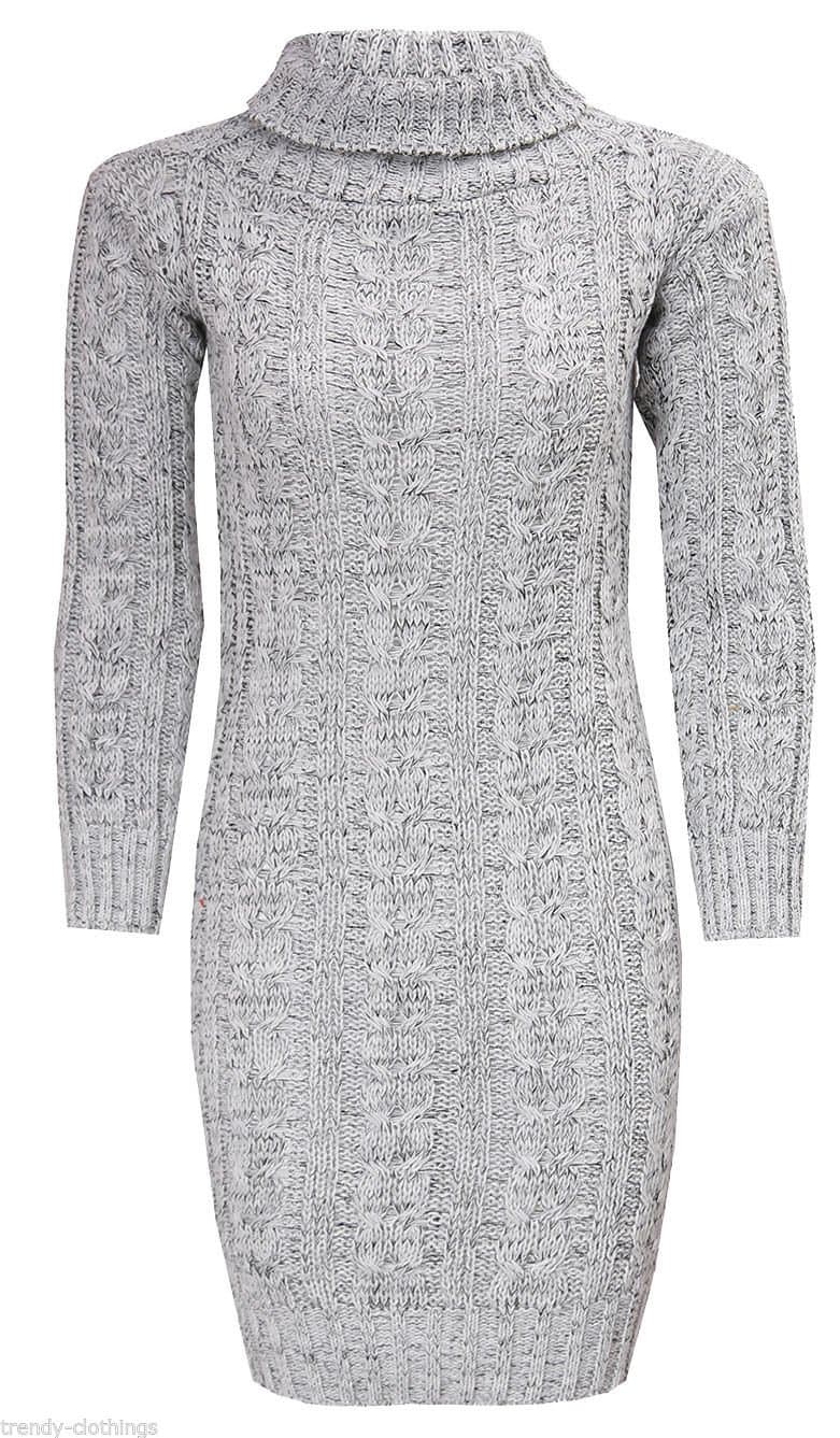 FOREVER NEW Womens Chunky Cable Pole Neck Knitted Bodycon Mini Dress