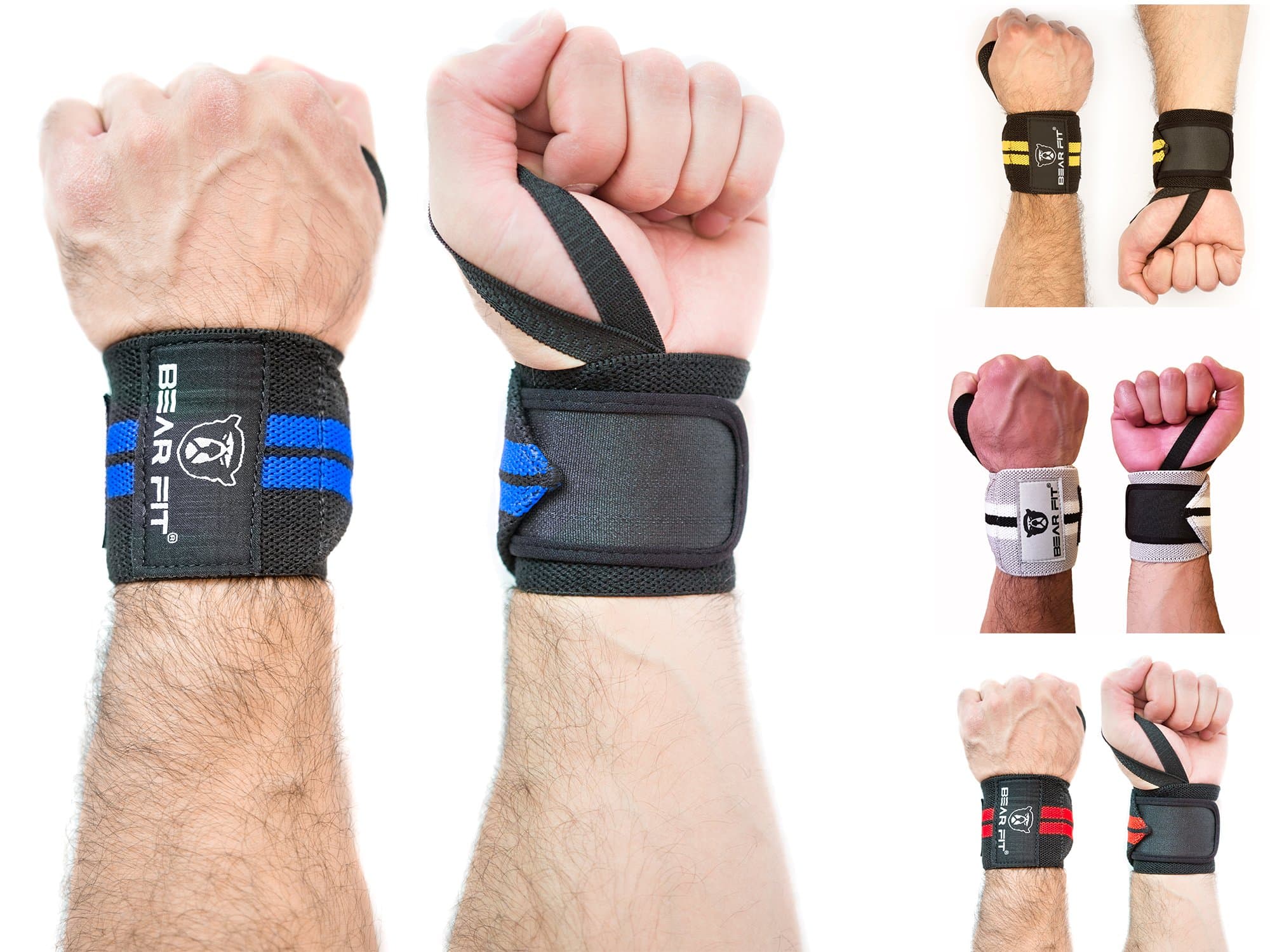 Bear Fit - weight lifting wrist support wraps, one size fits all (sold in pairs)