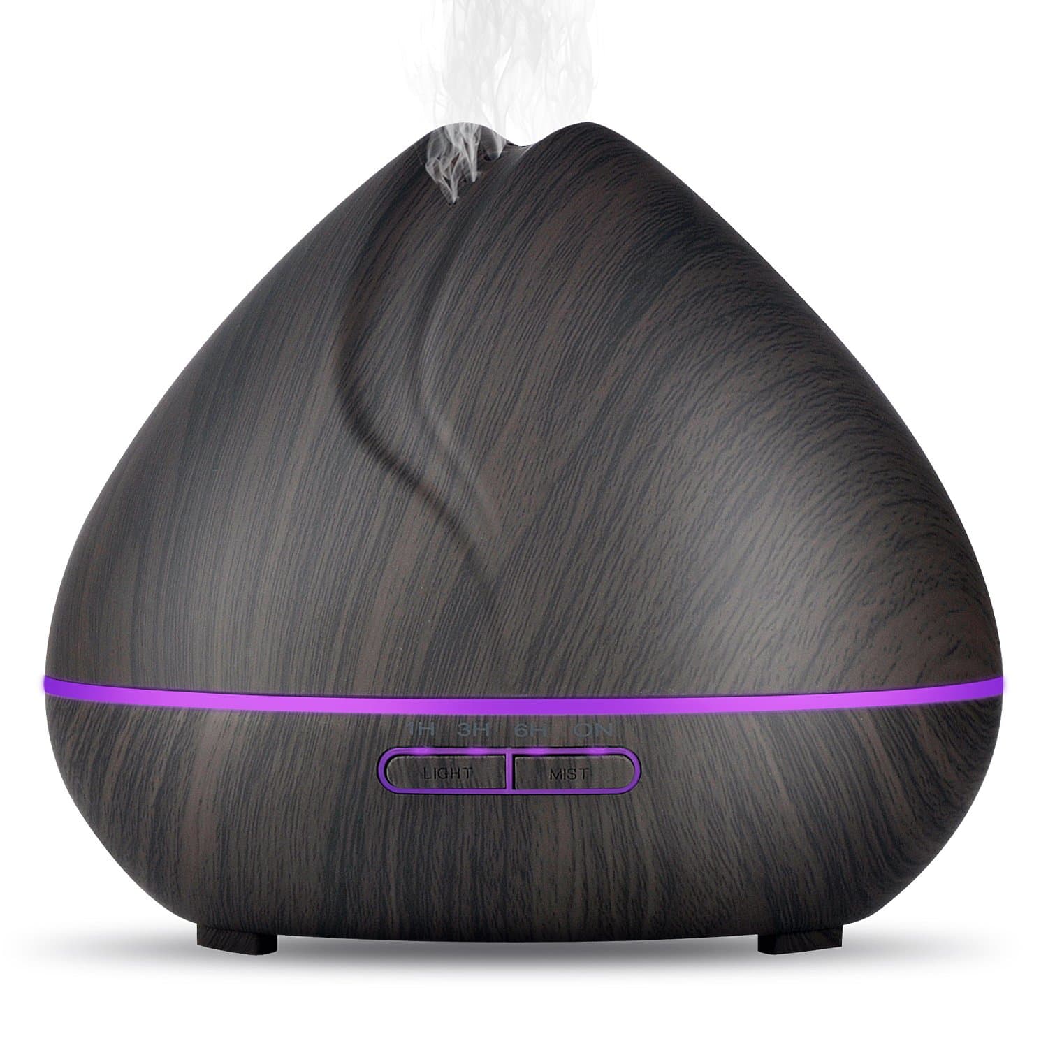 OliveTech Aromatherapy Essential Oil Diffuser, 400ml Wood Grain Ultrasonic Cool Mist Humidifier with 7 Color LED Lights Changing and Waterless Auto Shut-Off