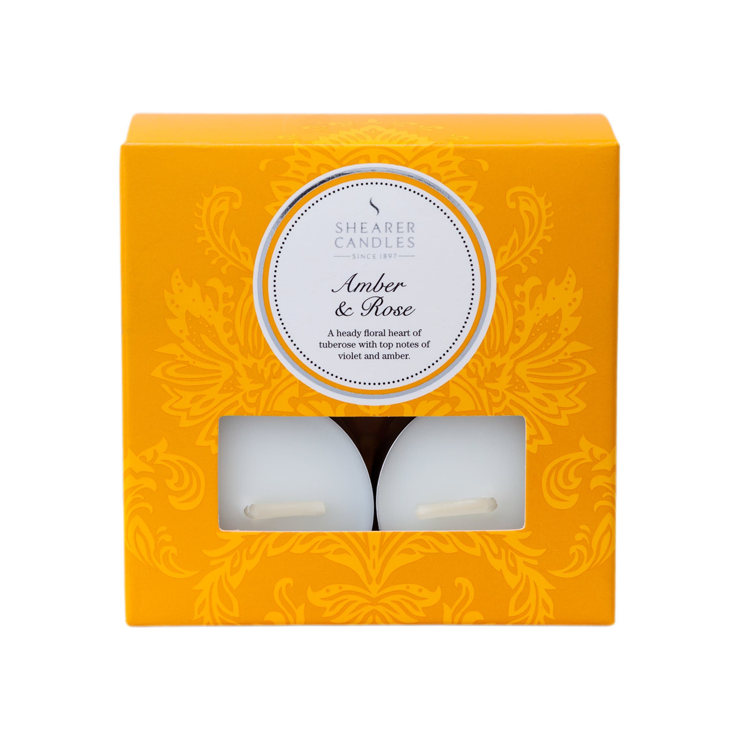 ShearerAmber Rose Scented Tea Lights, Pack of 8, White